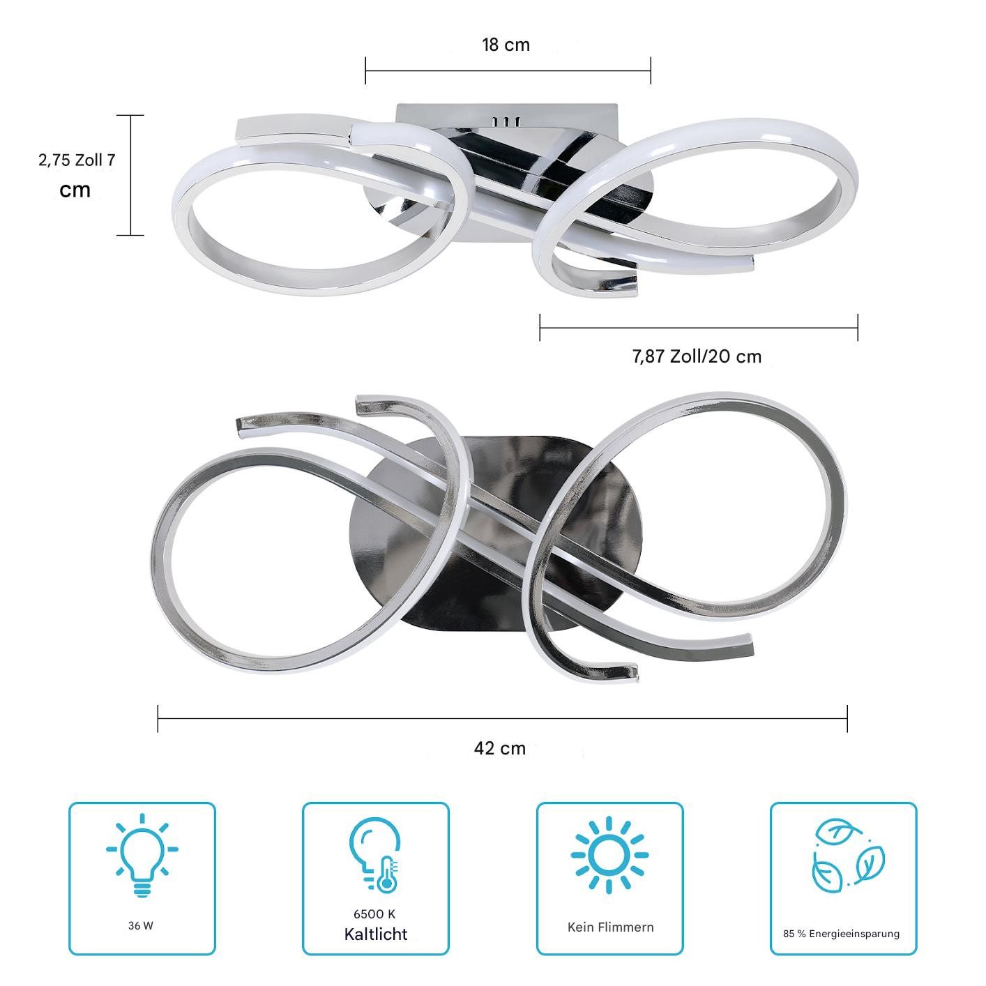 Goeco Deckenleuchte Aluminium Deckenlampe,kreative Pendellampe,6500K 36W günstig online kaufen