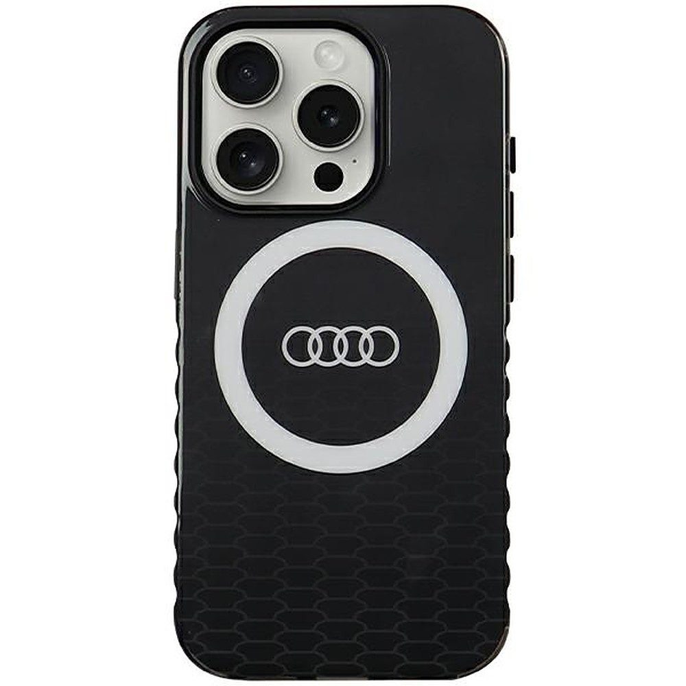 Audi Handyhülle MagSafe Schutzhülle iPhone 15 Pro, MagSafe, Kamera-/Displayschutz, Audi Lizenzdesign