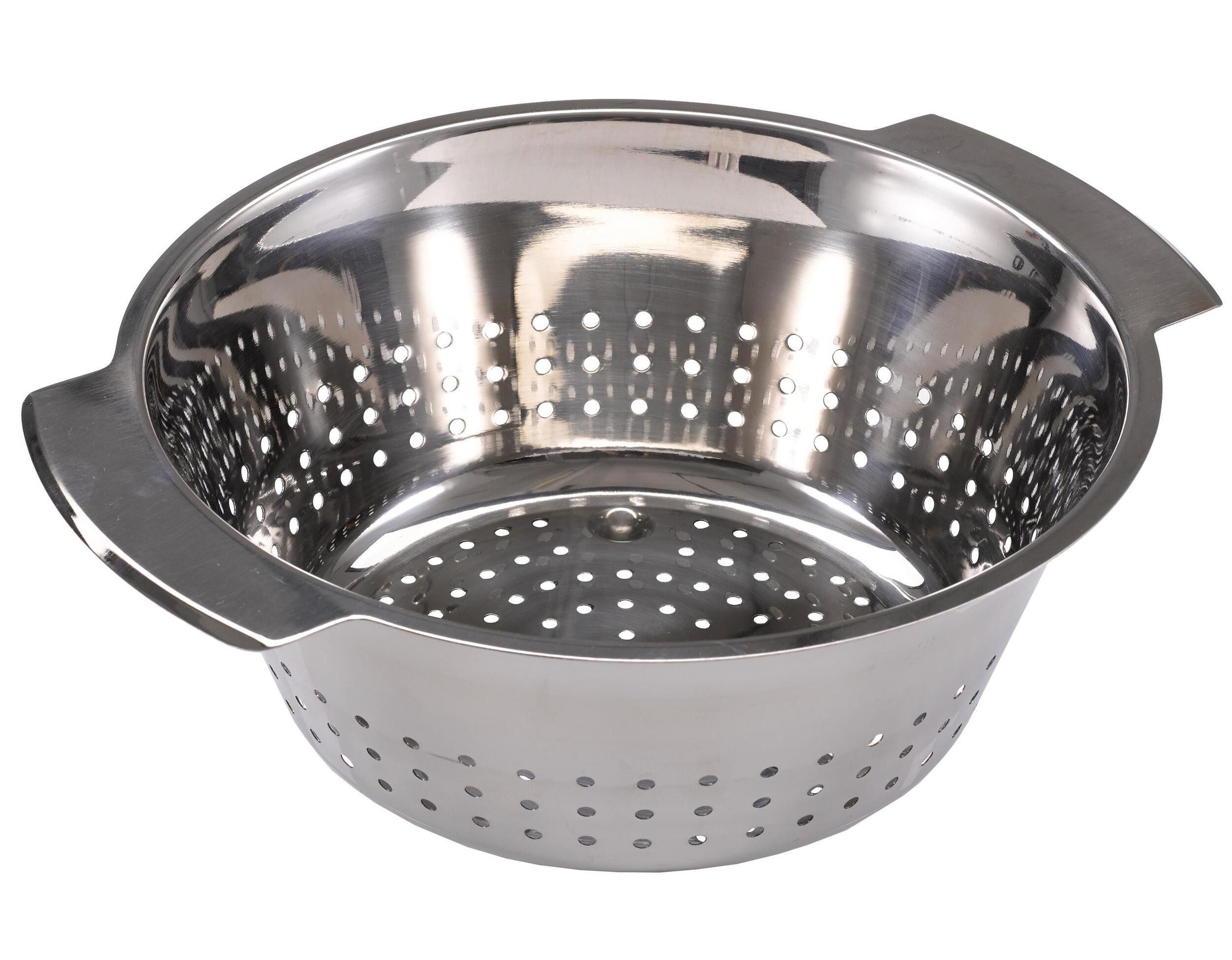 Magu Seiher Salatseiher Edelstahl mit 2 Griffen, Edelstahl