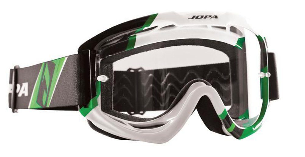 Jopa Black-White-Green Motorradbrille Crossbrille Graphic Venom Jopa II