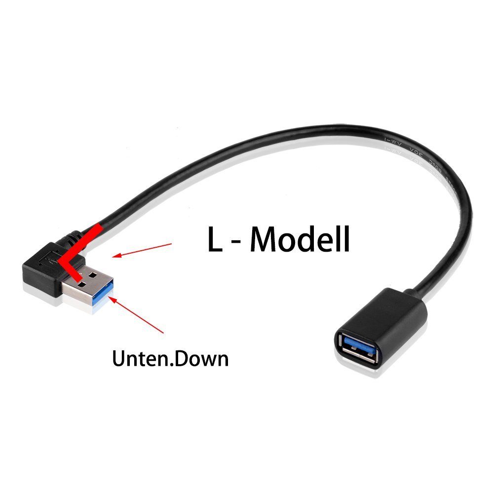 euroharry 2 x USB 90° Modell Adapter Elektro-Kabel adapter 3.0 Grad Winkel L