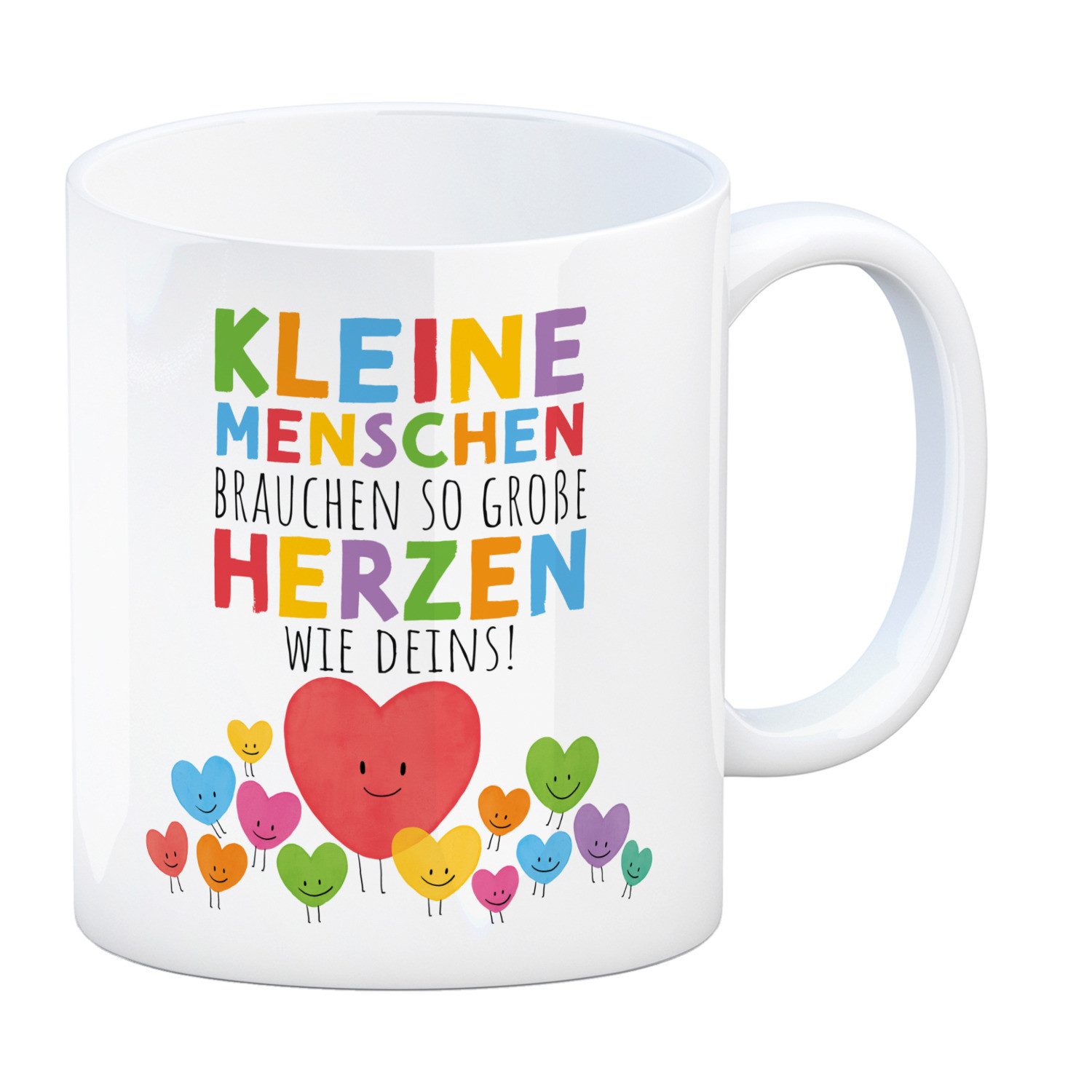 speecheese Tasse Herzen Kaffeebecher mit Spruch Große Herzen für kleine Menschen