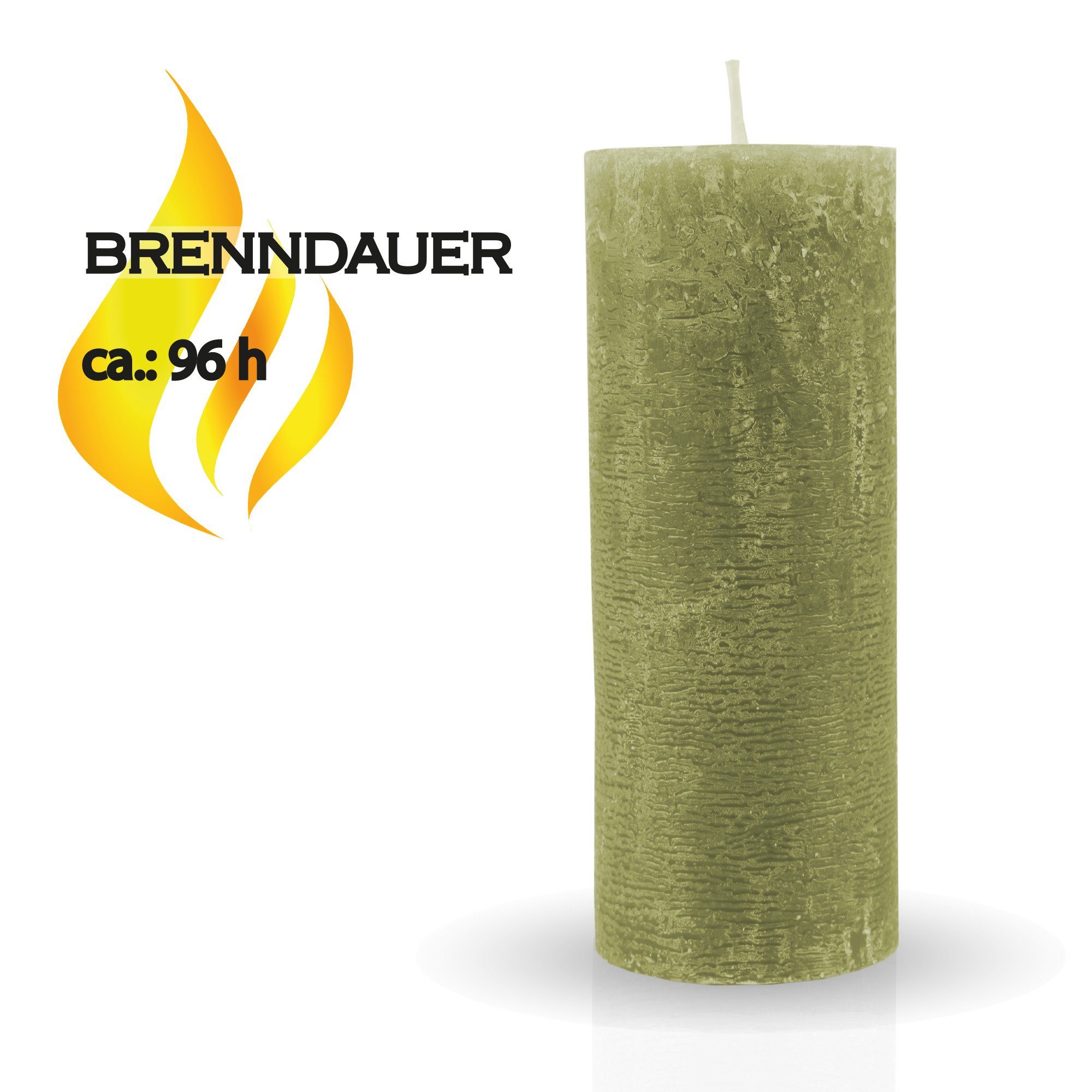 HS Candle Stumpenkerze Rustikale Antik Kerze (vers. Farben / Größen), Duftfreie Altarkerze - Dekokerze - lang Brenndauer - Retro