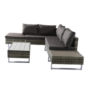 Gotagee Gartenlounge-Set Poly-Rattan-Garnitur Gartengarnitur Sitzgruppe Sofa Lounge mit Ecksofa