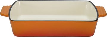 GSW Topf-Set Orange Shadow, Gusseisen (Set, 4-tlg., 1x Kochtopf Ø 24 cm, 1x Bratpfanne Ø 26 cm, 1 Auflaufform 35x 21 cm), Induktion