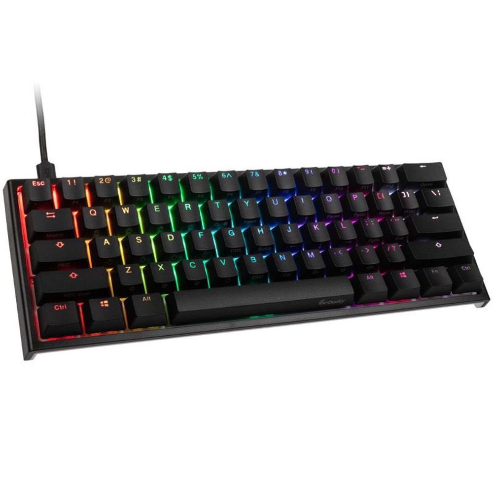 Ducky ONE 2 Mini MX-Brown Gaming-Tastatur (Keyboard, US-Layout, TKL-Mini,  60 %, RGB LED-Beleuchtung, Cherry-Switches mechanisch, USB-Kabel Typ-C,  schwarz)