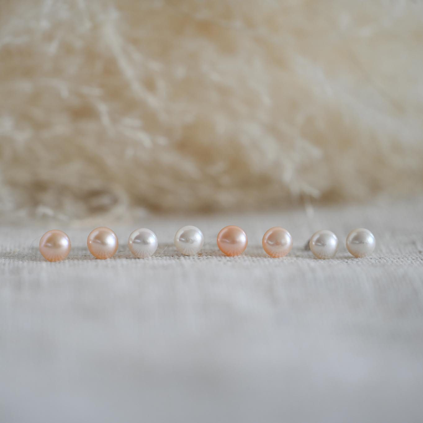 Runde Perlé Perlenohrringe Perlen Süßwasserperlen elegant Basic klassisch 7 günstig online kaufen