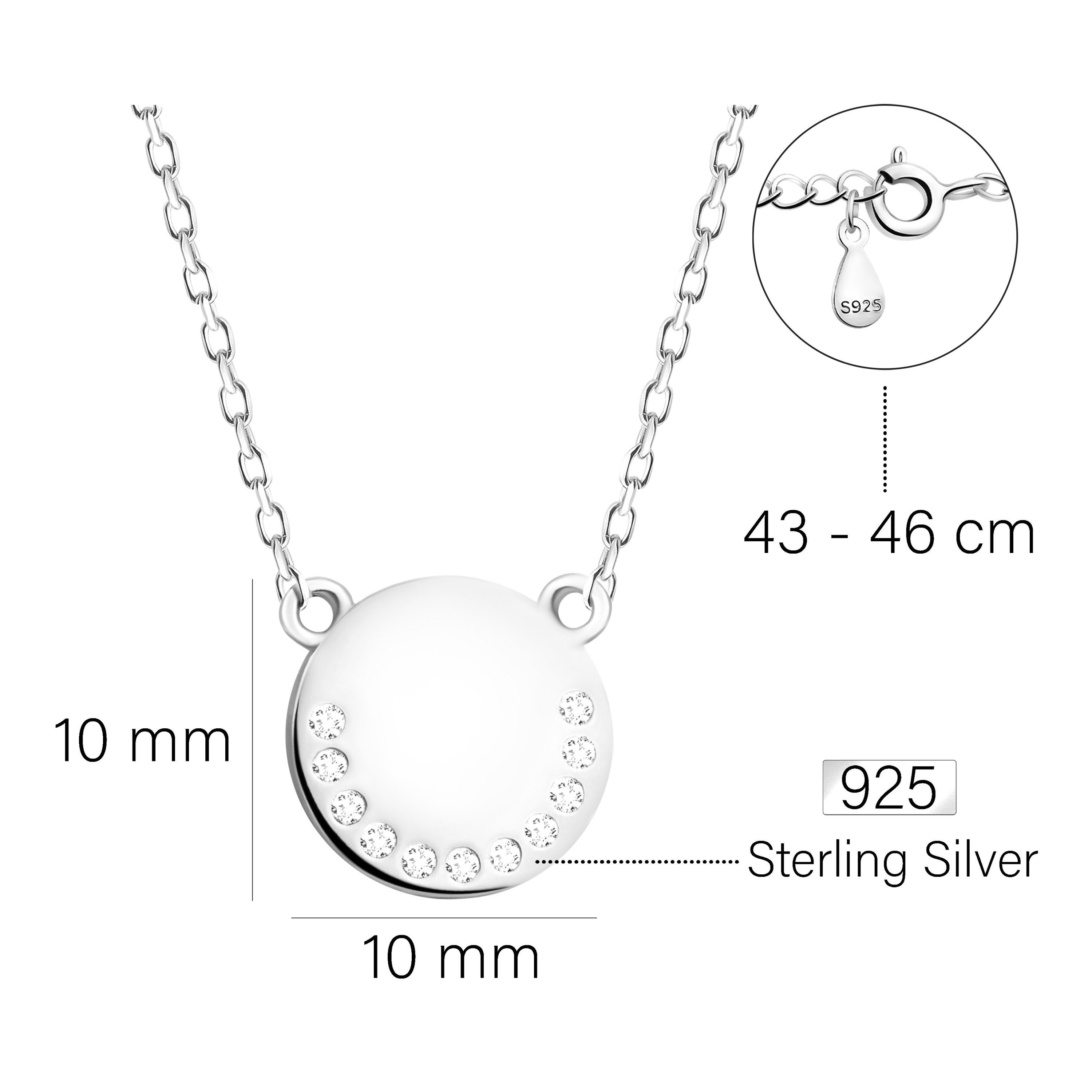 Sofia Milani Kreis, 925 Schmuck Anhänger Kette mit Damen Silber