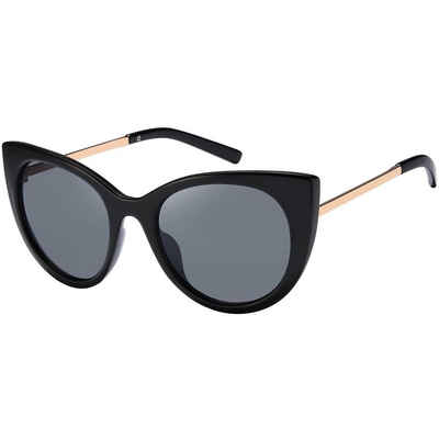 BEZLIT Eyewear Retrosonnenbrille Damen Cat-Eye Design Sonnenbrille (1-St) mit schwarzen Linsen