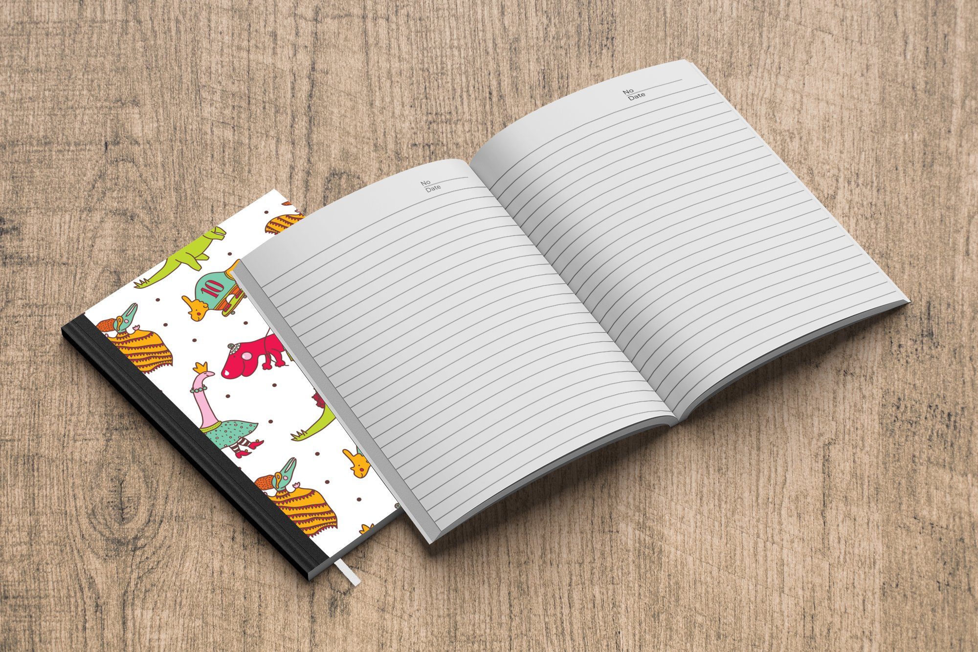 MuchoWow Notizbuch Muster - Kinder Notizheft, Seiten, - Journal, A5, Tagebuch, - Dino 98 Haushaltsbuch Kind, - Merkzettel, Farben - Jungen