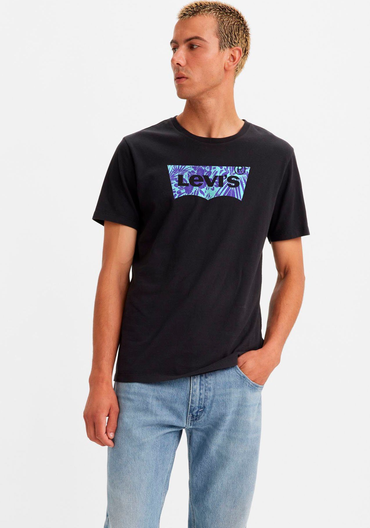 Levi's® T-Shirt CREWNECK TEE mit Logo-Front-Print schwarz
