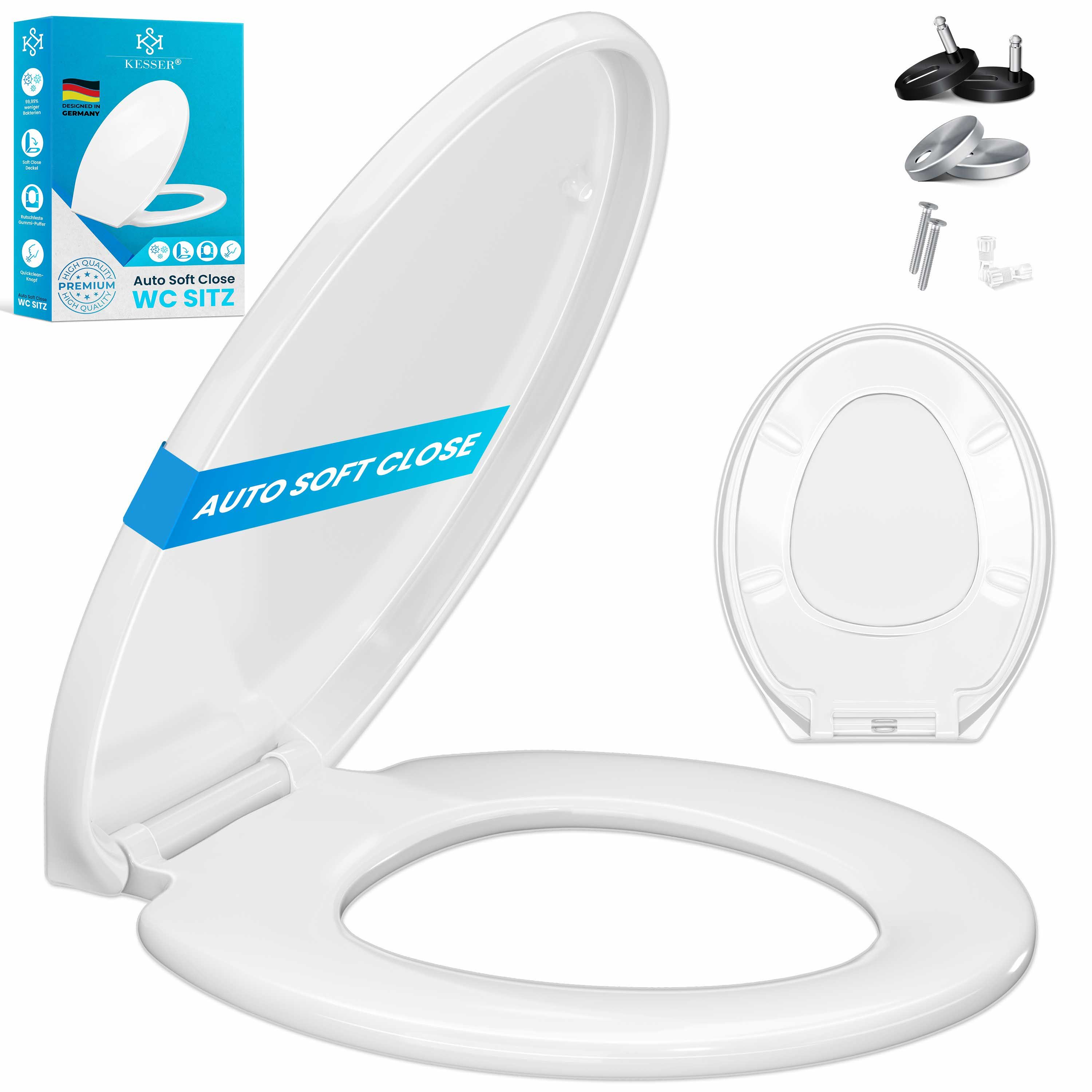 KESSER WC-Sitz, WC Sitz mit Absenkautomatik Toilettendeckel Quick-Release