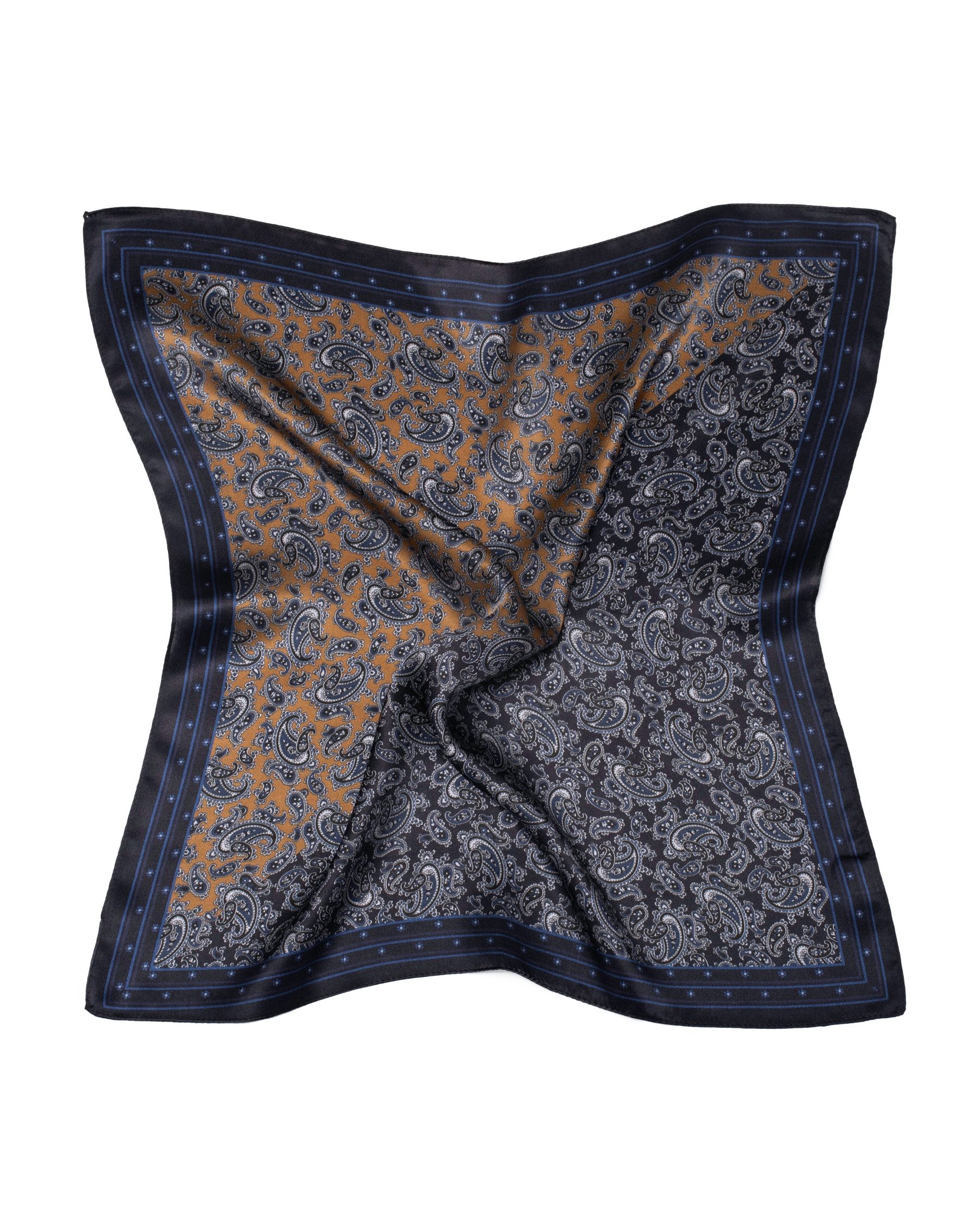 MayTree Seidentuch quadratisch Paisley 53x53 dunkelblau gold, (Stück), 100% günstig online kaufen