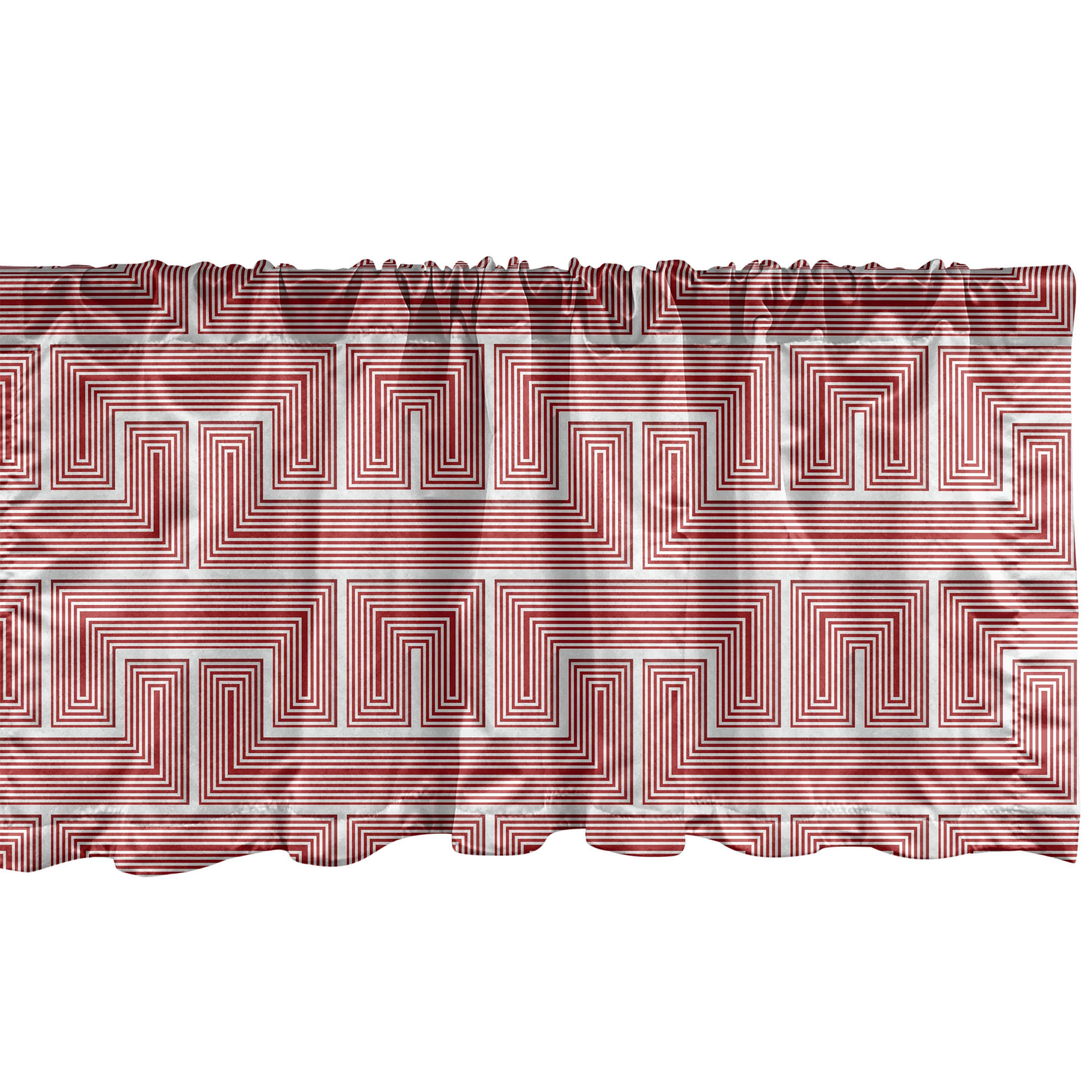 Scheibengardine Vorhang Volant für Küche Schlafzimmer Dekor mit Stangentasche, Abakuhaus, Microfaser, Geometrisch Bohemian Mosaik-Linien