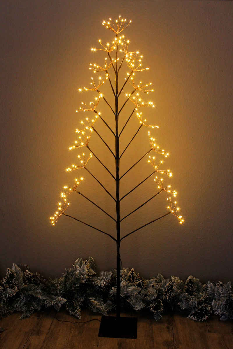 Arnusa LED Baum Leuchtbaum elegance Feuerwerk 150cm Kupfer Stehlampe Weihnachtsbaum, An-Aus, LED fest integriert, warmweiß, Dekoleuchte warmweiß Innen und Außen Weihnachtsbeleuchtung