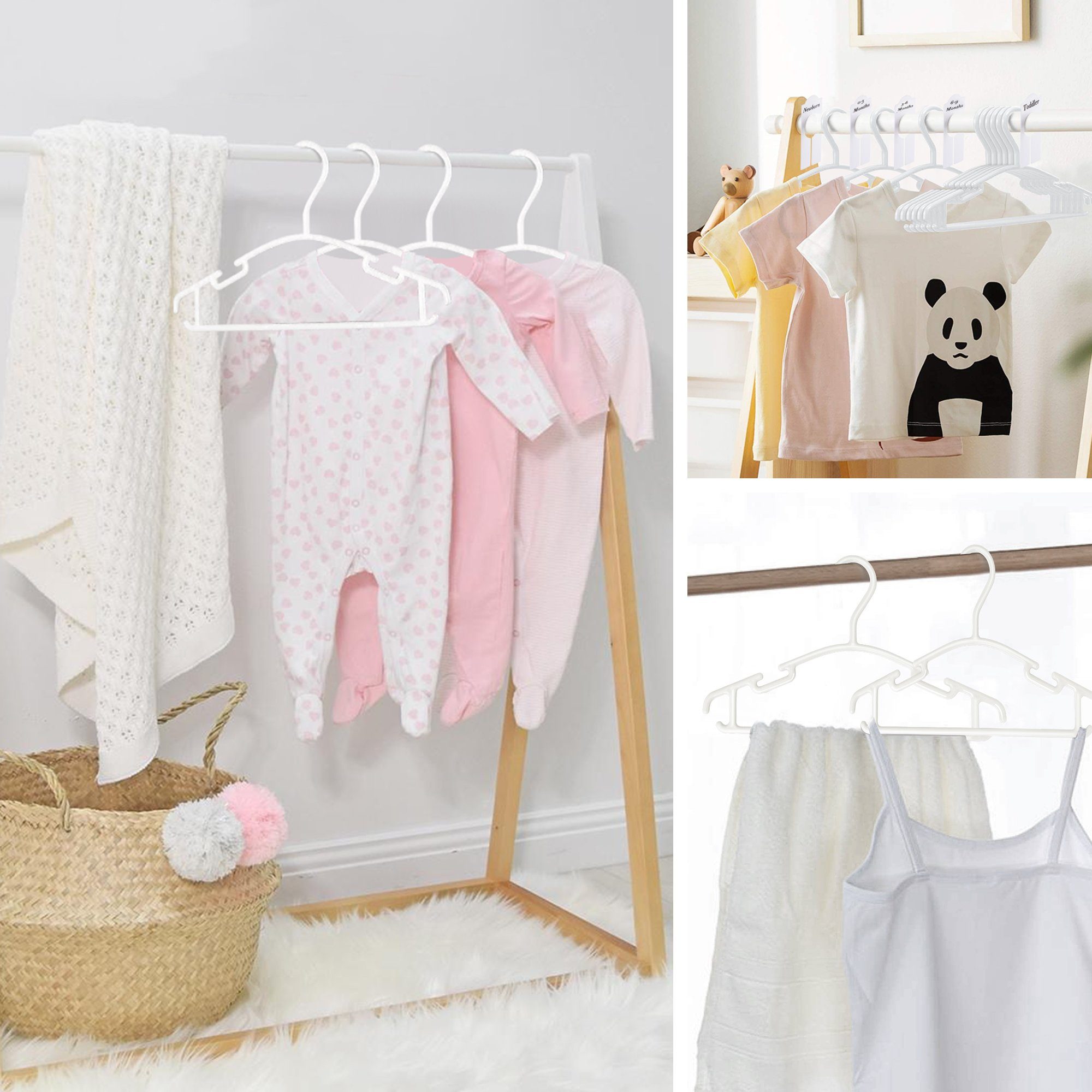 Schals Kleiderbügel für Hangers 30-tlg), Baby Röcke, Homewit Kinderkleiderbügel usw. (Set, Weiß Hosen, Kleidung, Aufbewahrung, Kleiderbügel