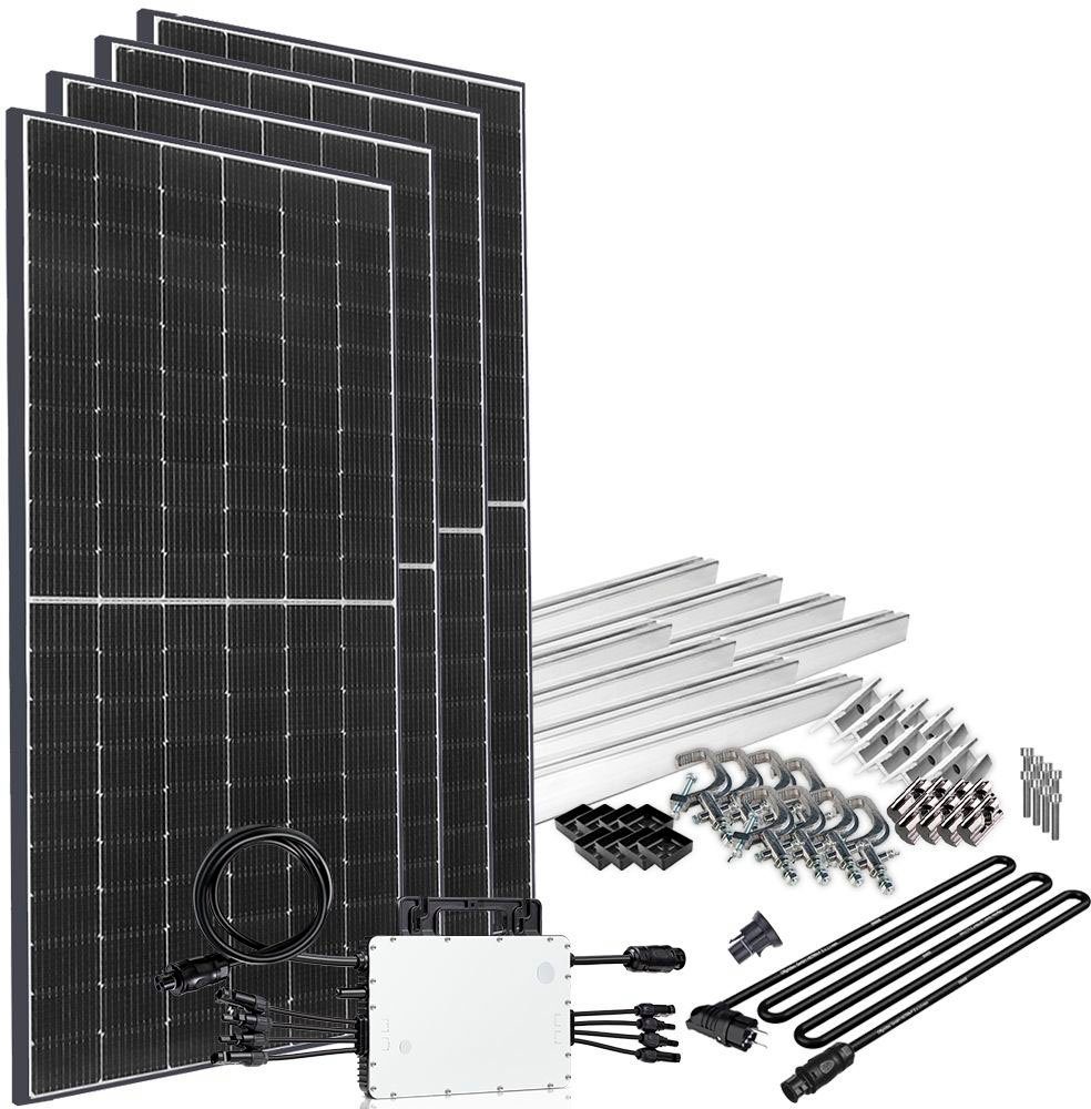 m Anschlusskabel, Monokristallin, Solaranlage Solar-Direct 5 W, Balkongeländer offgridtec Montageset 415 1660W HM-1500, Schuko-Anschluss,