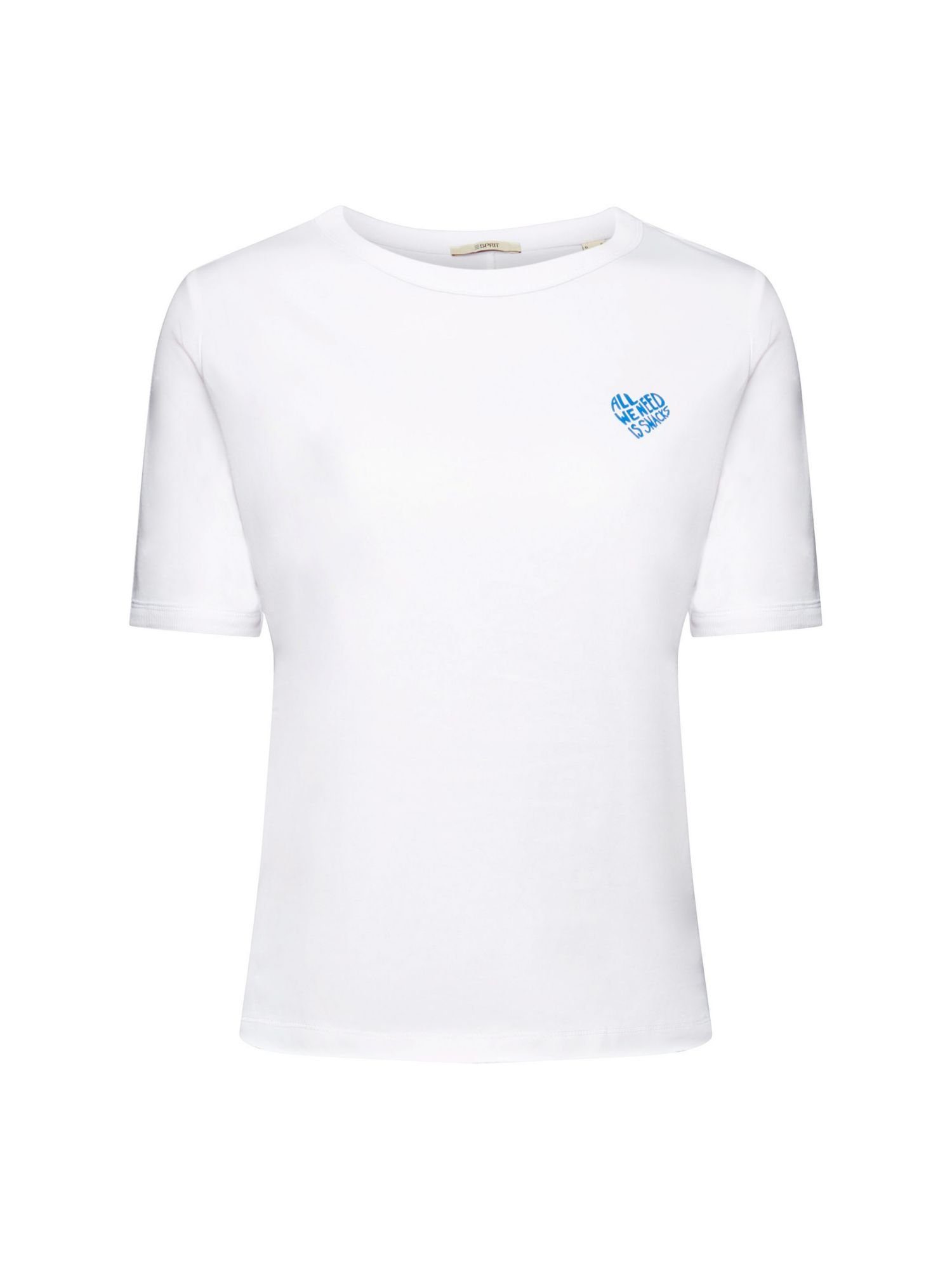 T-Shirt WHITE Logo herzförmigem Esprit (1-tlg) mit Baumwoll-T-Shirt