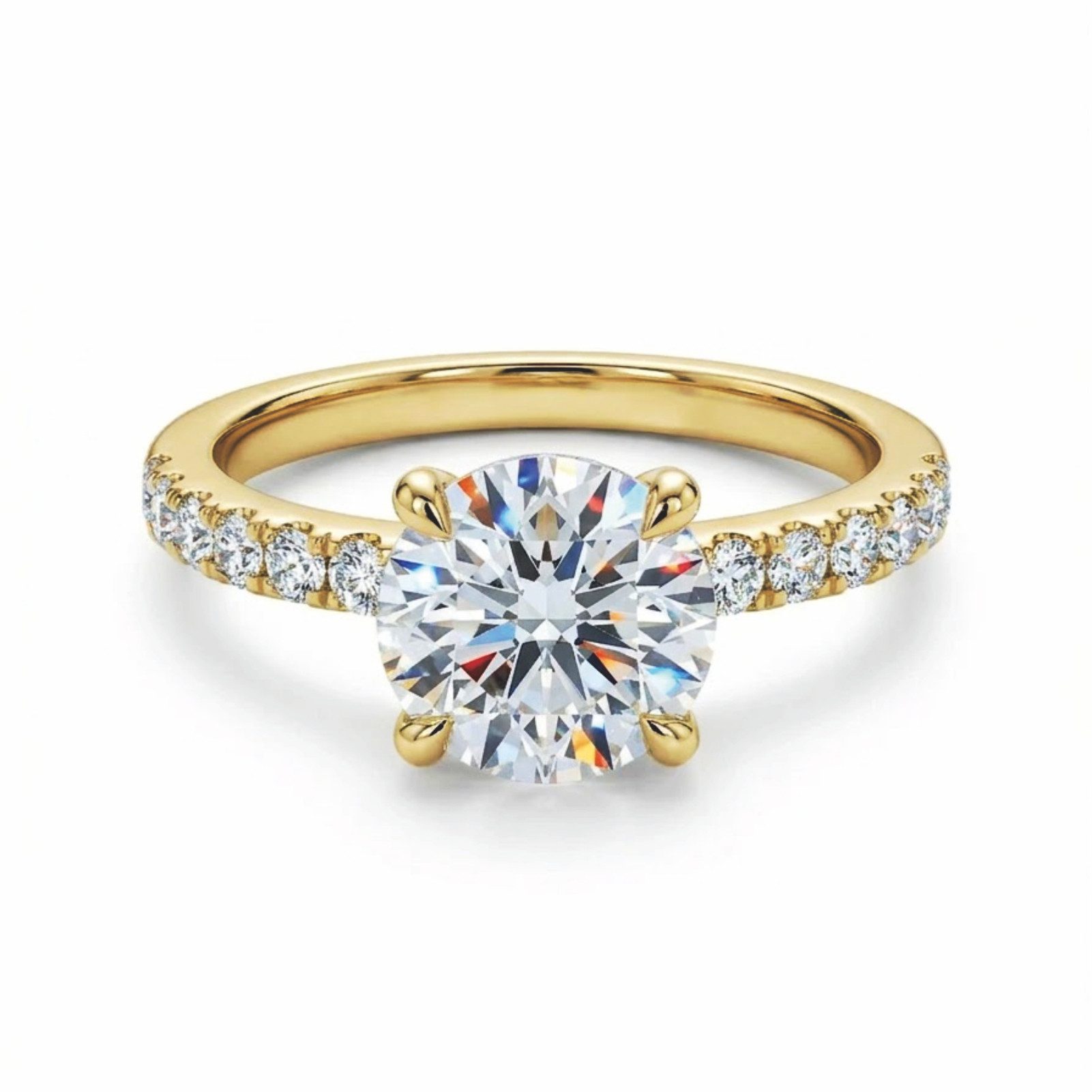 Meeye Diamantring 2ct D VS1 Labordiamant Ring,585 gold ringe,Ring Damen,Ring mit Gravur, Brillantschliff,Promise Ring,Verlobungsring,Geschenk für Frau