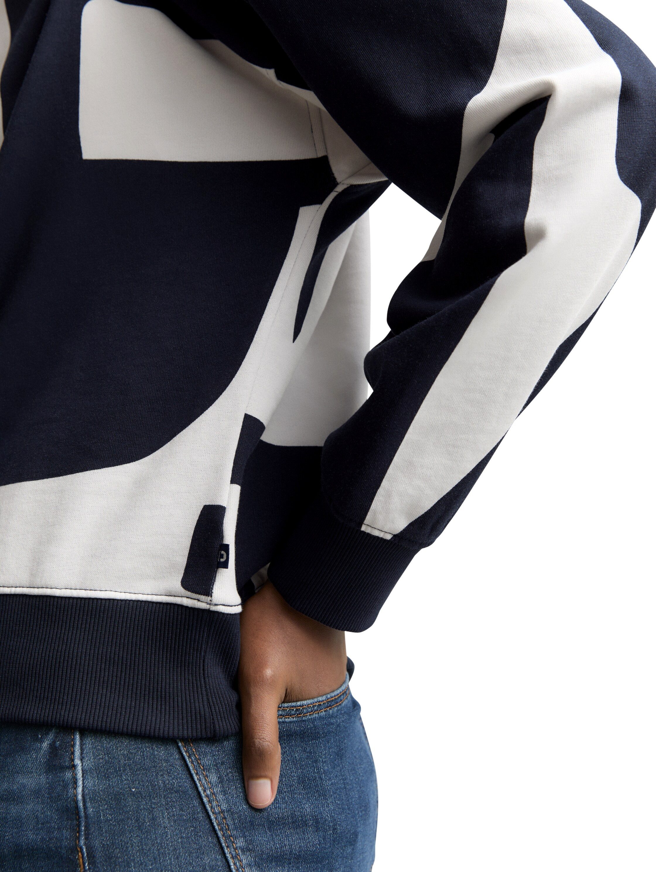 TOM TAILOR Denim Sweatshirt mit All-Over Print