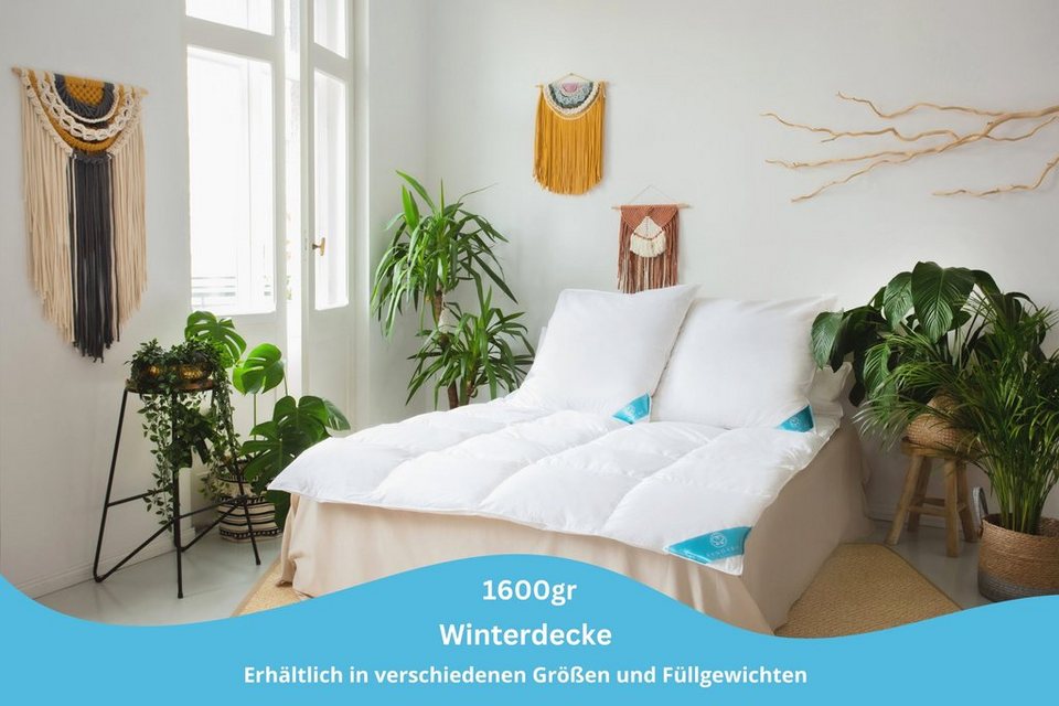 Daunenbettdecke, 135x200 cm, 1600 gr, Natur-Daunen Winterdecke, Sandaro  Home, Füllung: 70% Daunen/ 30% Federn, Bezug: Baumwolle