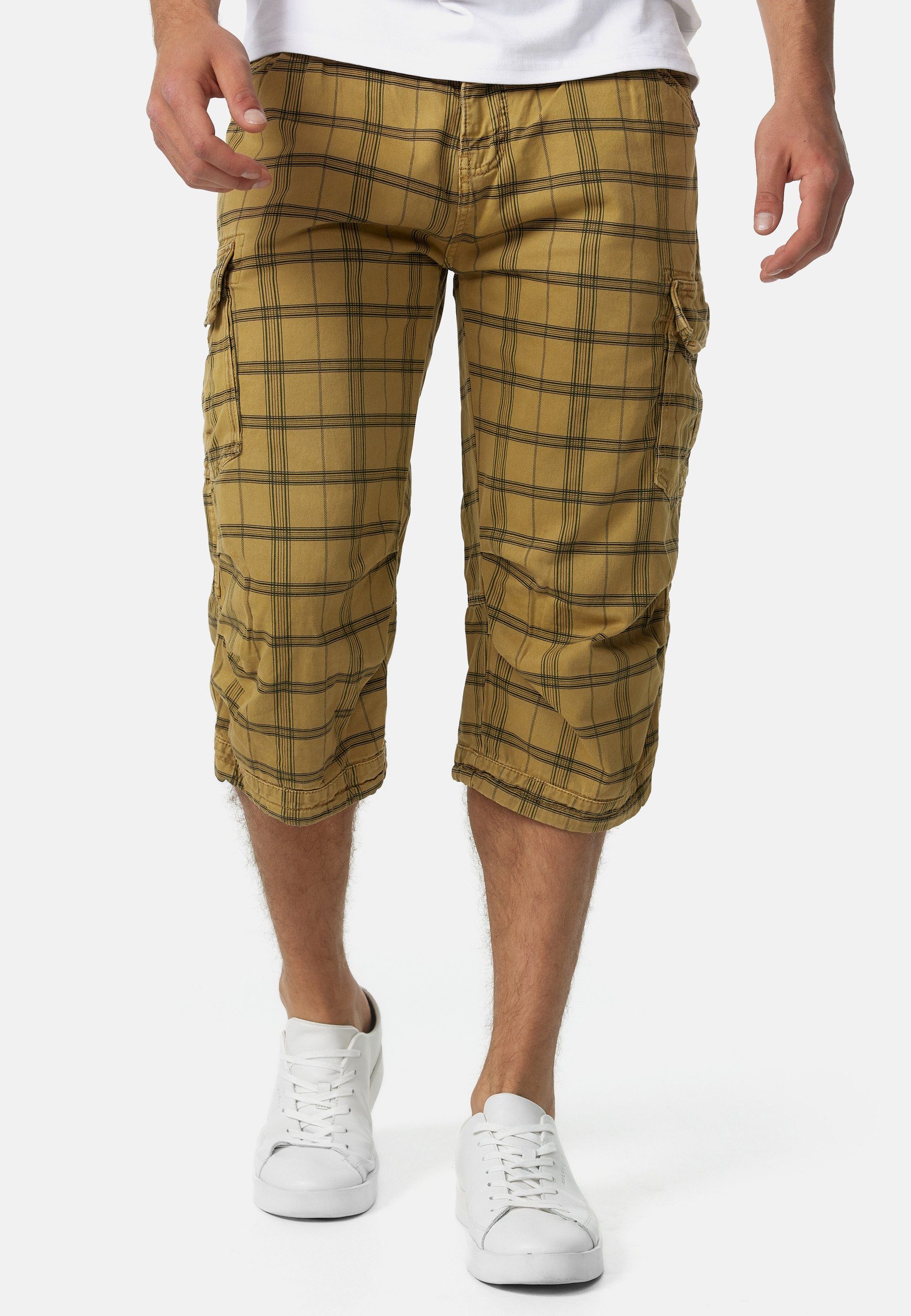 Indicode Cargoshorts Herren Nicolas Check Cargo Shorts Herrenshorts aus ein günstig online kaufen