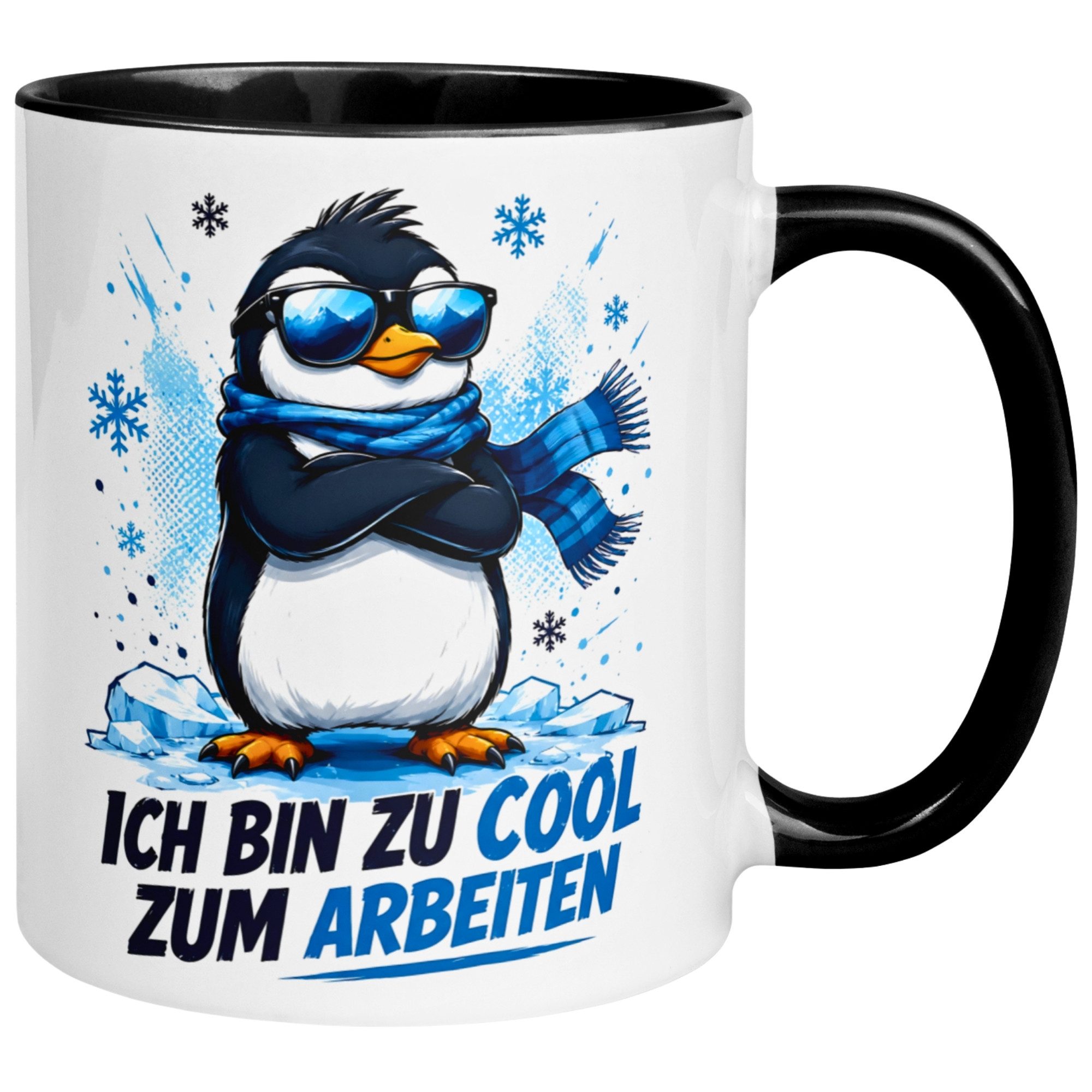 Momentals Tasse Pinguin – „Ich bin zu cool zum Arbeiten“ – lustiges Kollegen Geschenk, Gratis Versand · Links-&Rechtshänder · Spülmaschinenfest