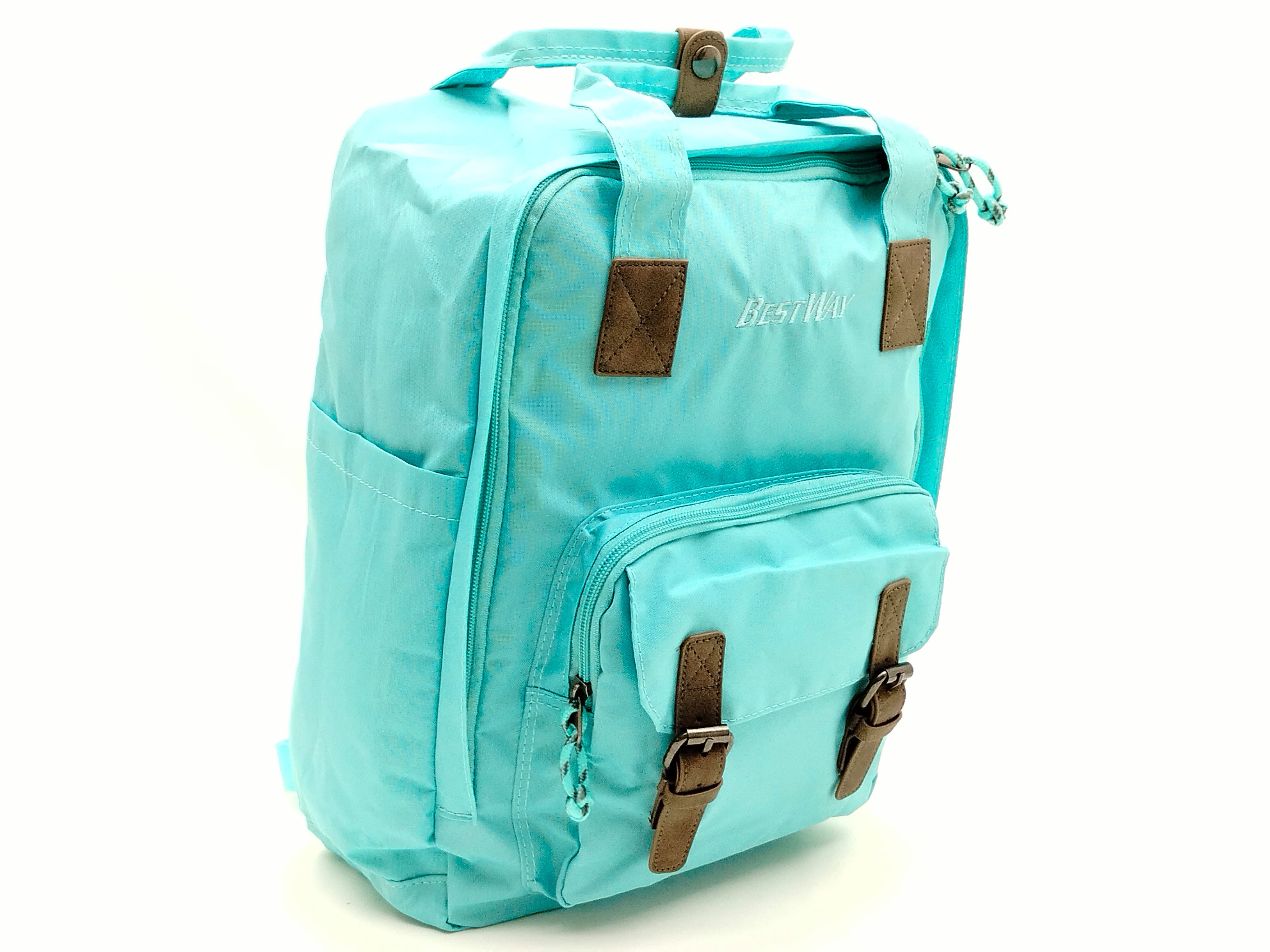 BESTWAY Cityrucksack pastellgrün – Tagesrucksack mit Organizer