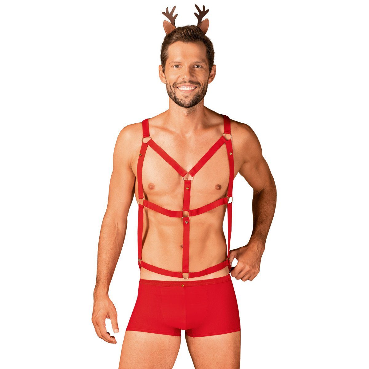 Obsessive Kostüm Herren Weihnachtskostüm Harness Set Mr Reindy Christmas Xmas-Outfit