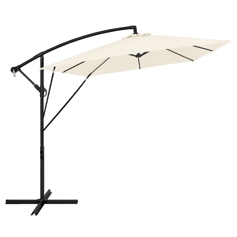 ML-DESIGN Sonnenschirm Ampelschirm mit/ohne LED Solar Ständer Abdeckung Windsicherung Ø330 cm, Gartenschirm UV50+ Sonnenschutz wasserabweisend 360° drehbar & neigbar
