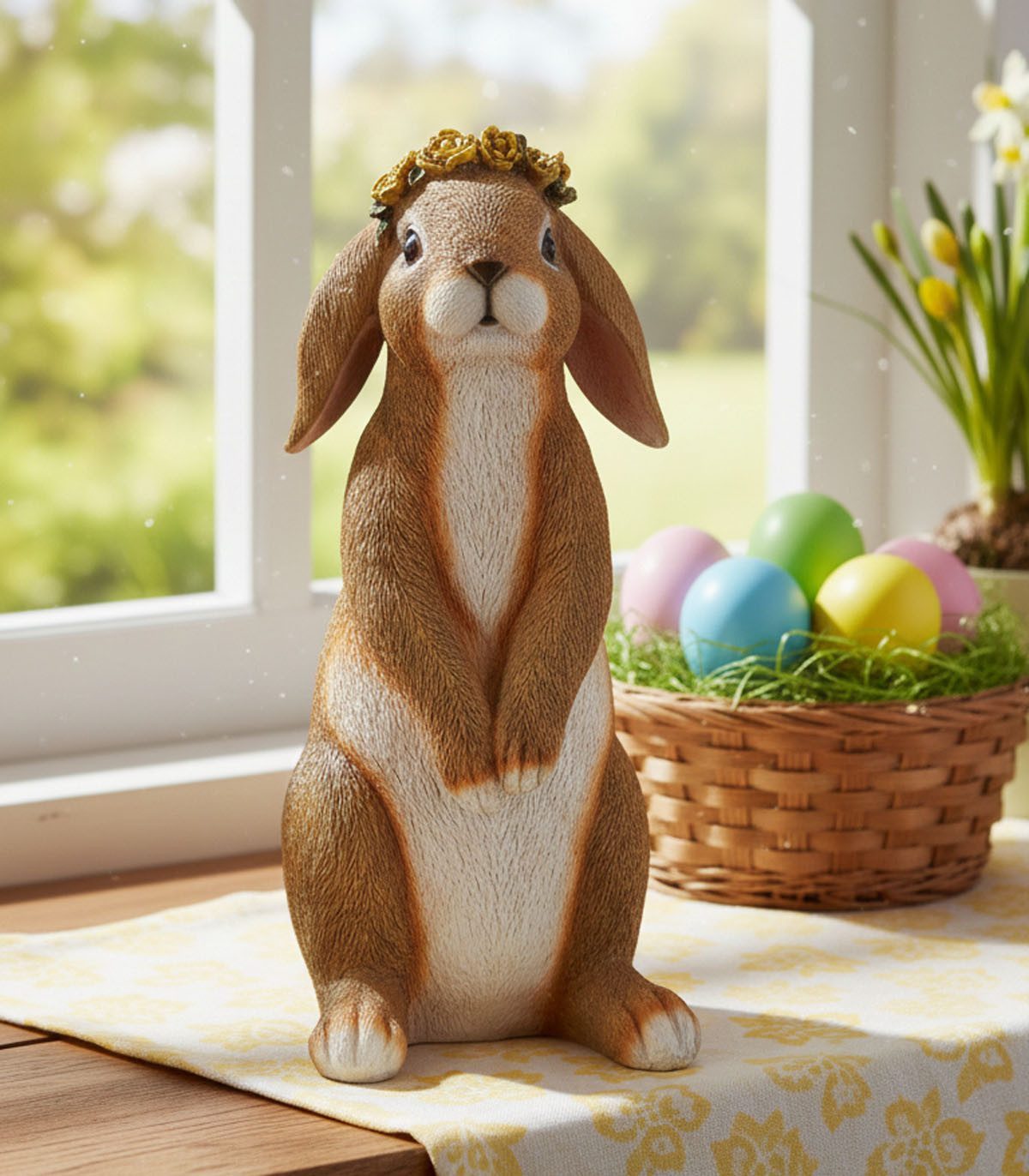 LB H&F Lilienburg Osterhase Osterhase Dekofigur Osterdeko Deko Ostern Dekoration (Skulptur Wohnzimmer Eingang Eingangstüre Tischdekoration Kanninchen Schlappohrhase Shabby Vintage Hygge niedlich süß groß xl edel Design Osterfigur Frühlingsdeko Fensterbrett 2025 Liebe Familie Family Deko Hase Widder Kaninchen modern Osterschmuck bunt draußen Häschen Geschenk Mutter, Frühjahrsdeko zum hinstellen aufstellen kaufen Objekt), Tischdeko Tischschmuck Fenster Frühling Frühjahr