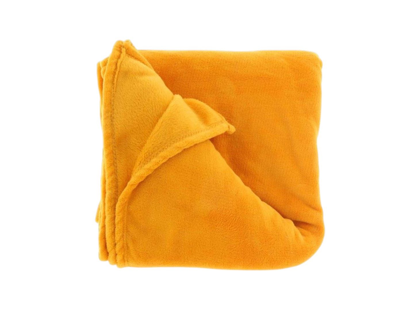 Wohndecke Teddy-Decke 150 x 200 cm » Kuscheldecke "Torvah", VewoTex, » Wohndecke strahlend gelb/mango » Couchdecke Teddy Fleece
