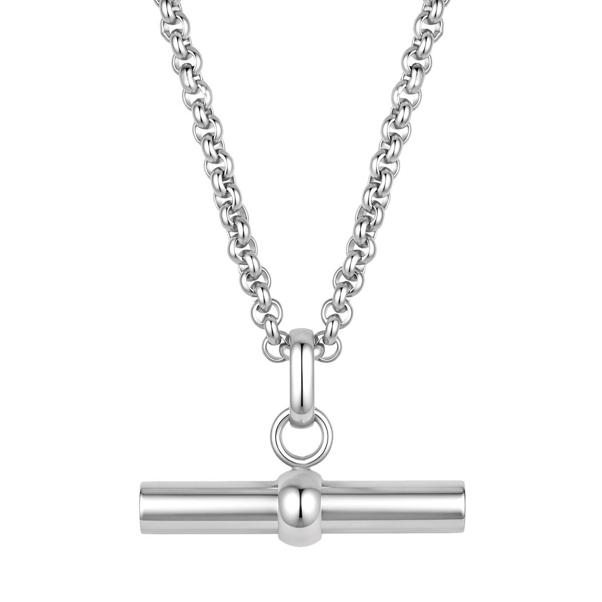 Lulu & Jane Edelstahlkette T-Bar silber