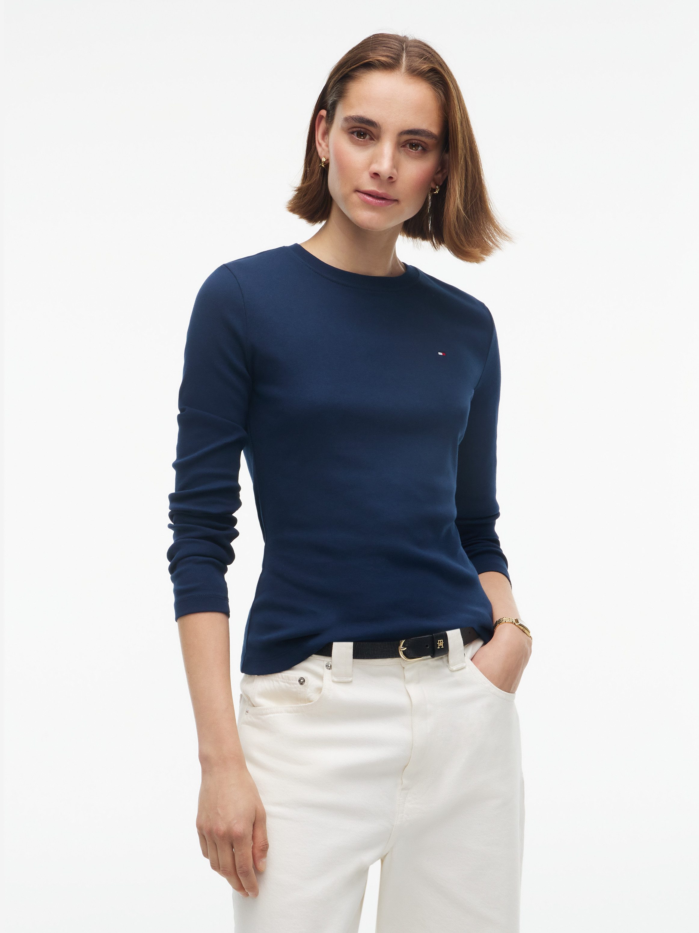 Tommy Hilfiger Langarmshirt CODY SLIM C-NK L/S T-SHIRT Baumwolle, slim fit