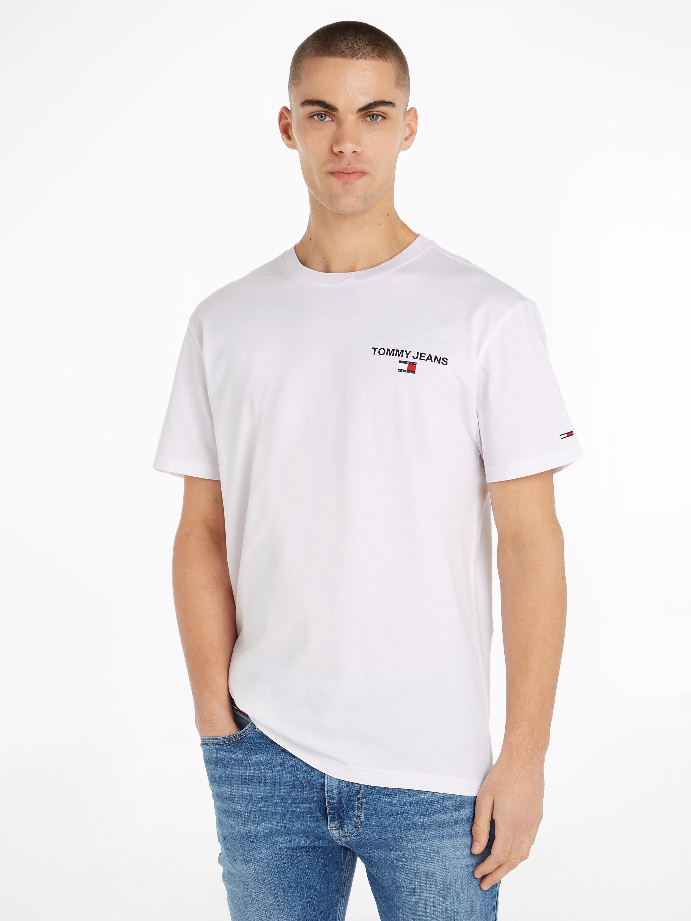 Jeans Tommy TEE CLSC LINEAR TJM White T-Shirt BACK PRINT