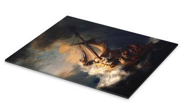 Posterlounge Acrylglasbild Rembrandt van Rijn, Der Sturm auf dem See Genezareth, 1633, Badezimmer Maritim Malerei
