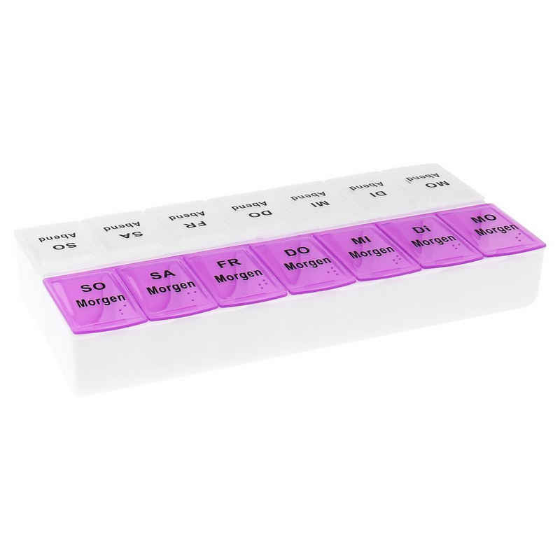 Wellgro Pillendose Tablettenbox für 7 Tage mit je 2 Fächer pro Tag