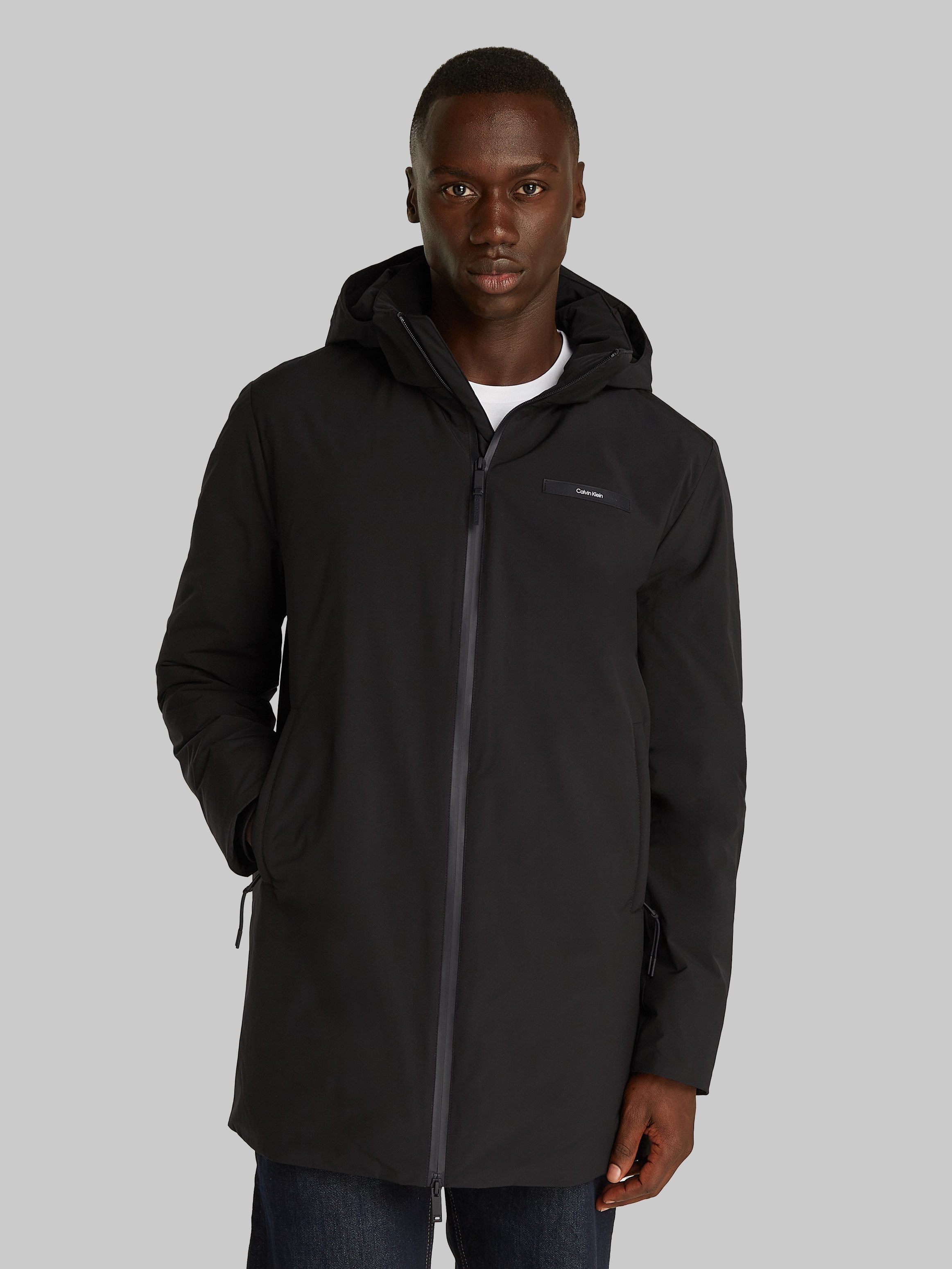 Calvin Klein Regenmantel TECHNICAL NON-QUILT PARKA mit Logoprint günstig online kaufen
