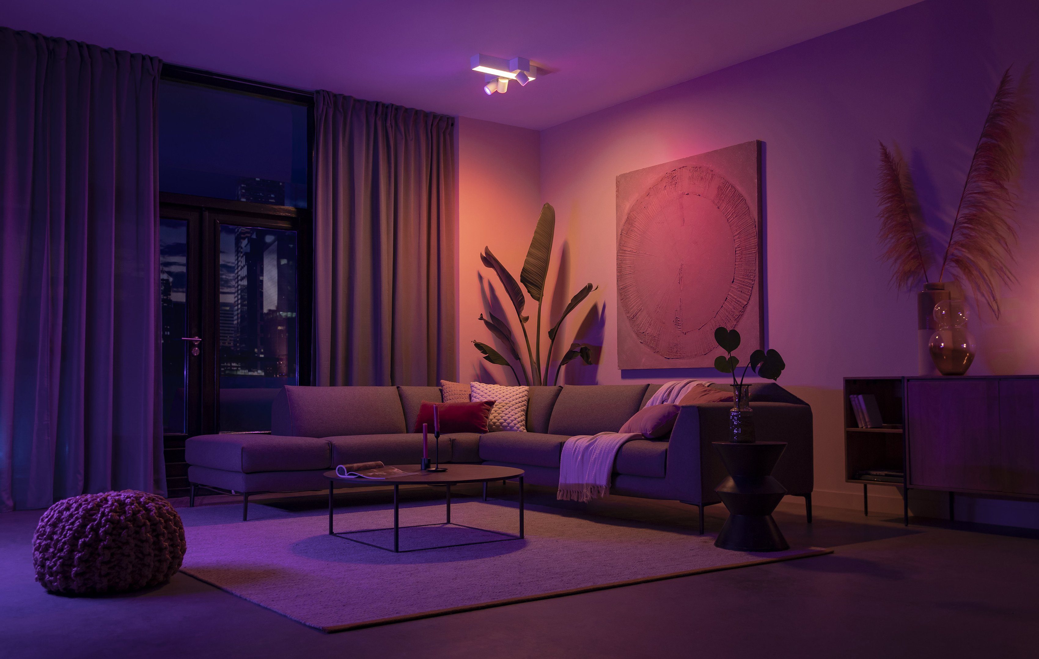 Philips Hue LED Deckenspot Lampeneinstellungen wechselbar, Hue App, LED mit Lampen einzeln Individ. Farbwechsler, Centris, anpassbar der