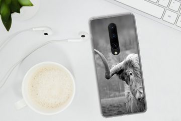 MuchoWow Handyhülle Schottischer Highlander - Kuhkopf - Landschaft - Natur - Kuh, Phone Case, Handyhülle OnePlus 7 Pro, Silikon, Schutzhülle