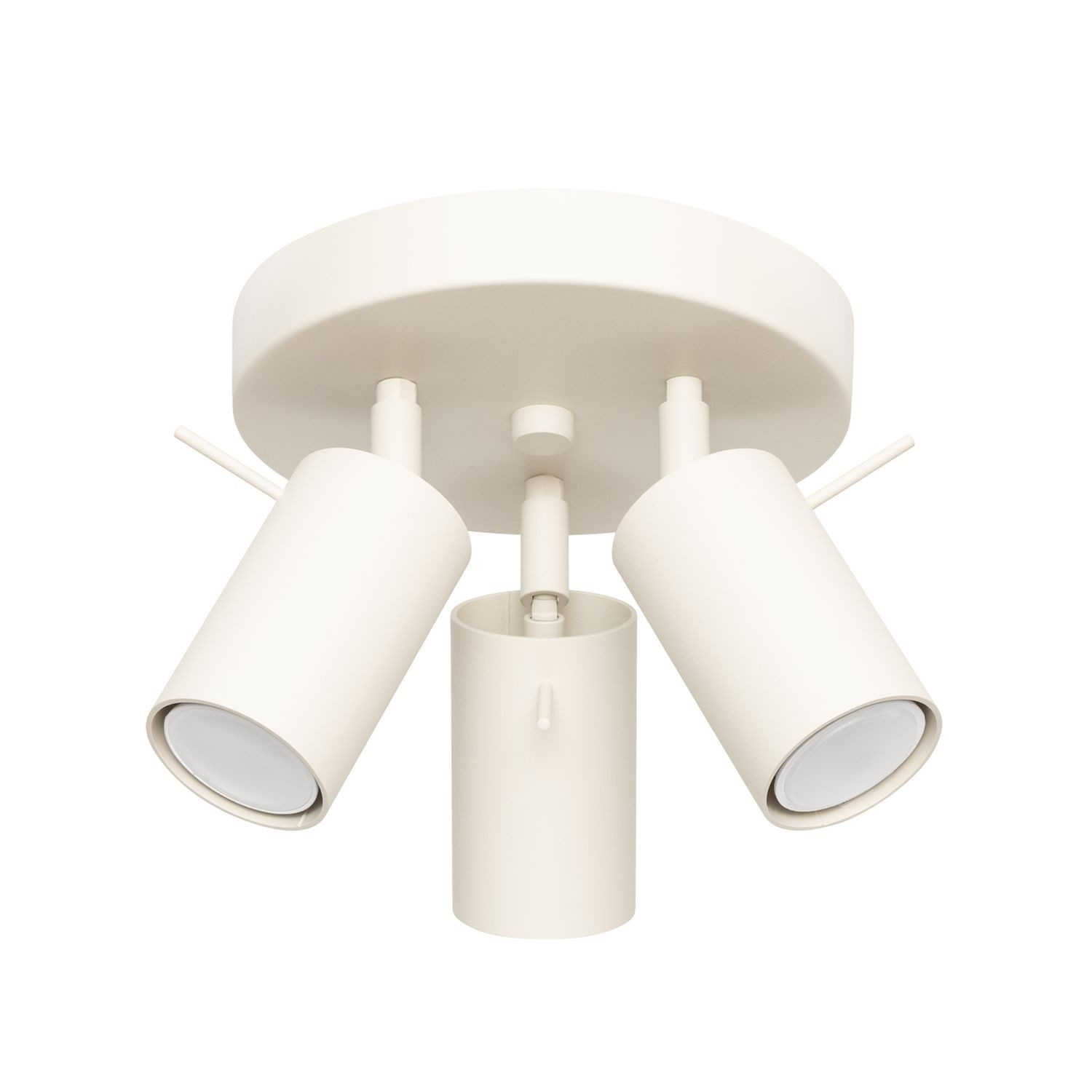 Licht-Erlebnisse Deckenstrahler ETNA, ohne Leuchtmittel, Metall GU10 verstellbar 19.5 cm breit Beige 3-flammig rund Modern