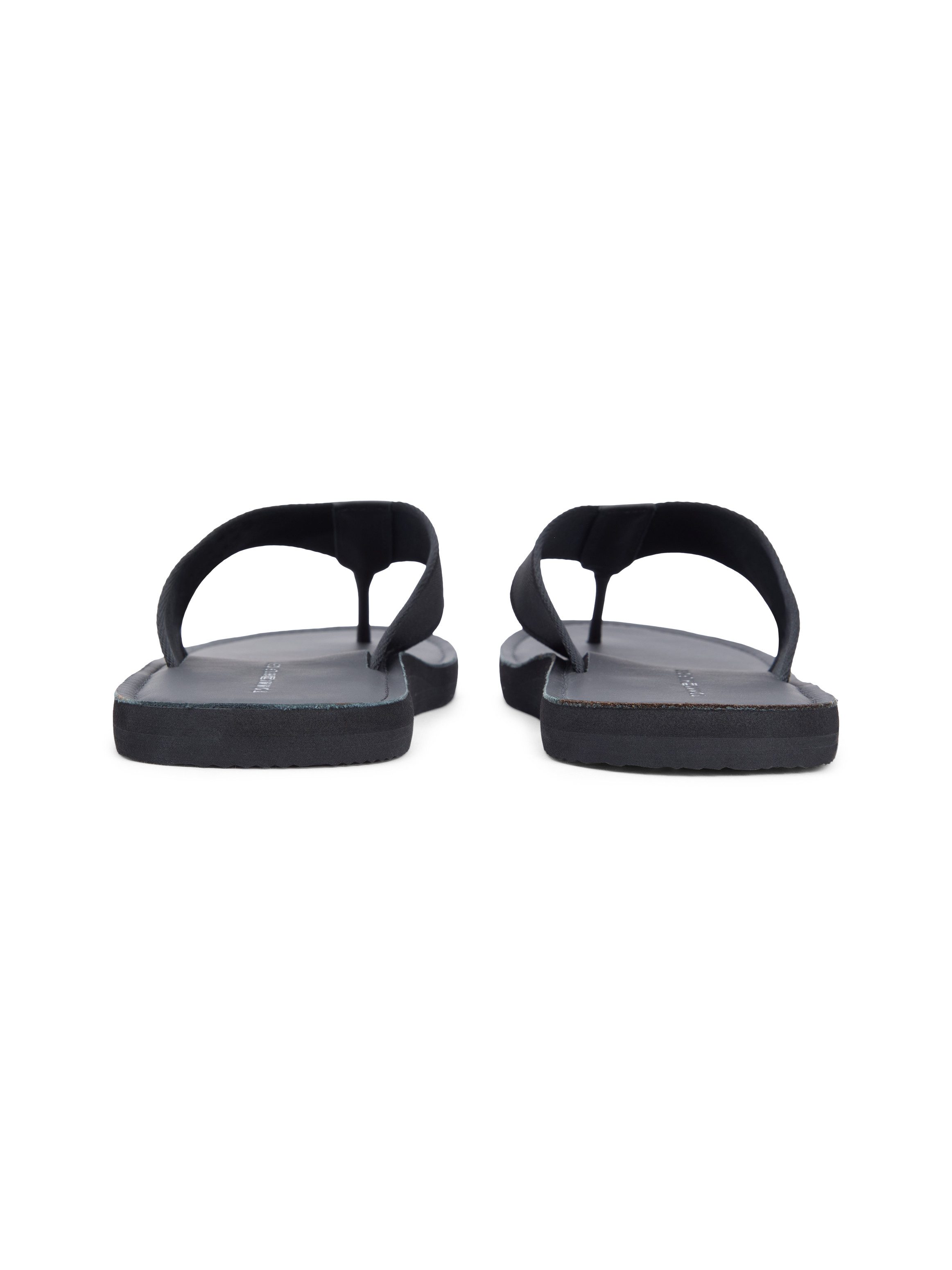 Tommy Hilfiger HILFIGER LEATHER BEACH SANDAL Zehentrenner Sommerschuh, Flat mit modischer Logostickerei