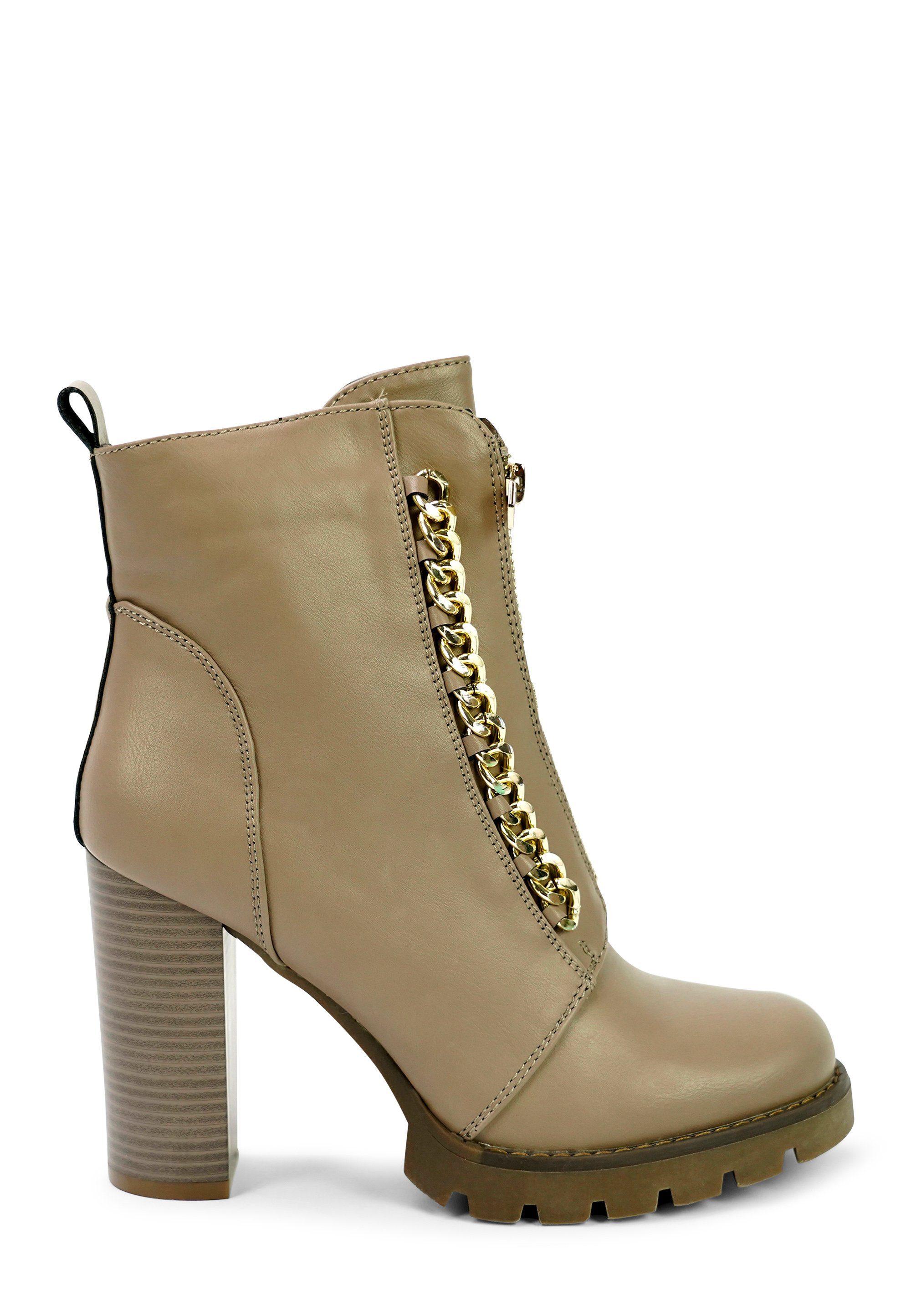 Lady Glory STEP Stiefelette mit aufwendigen Kettendetails taupe