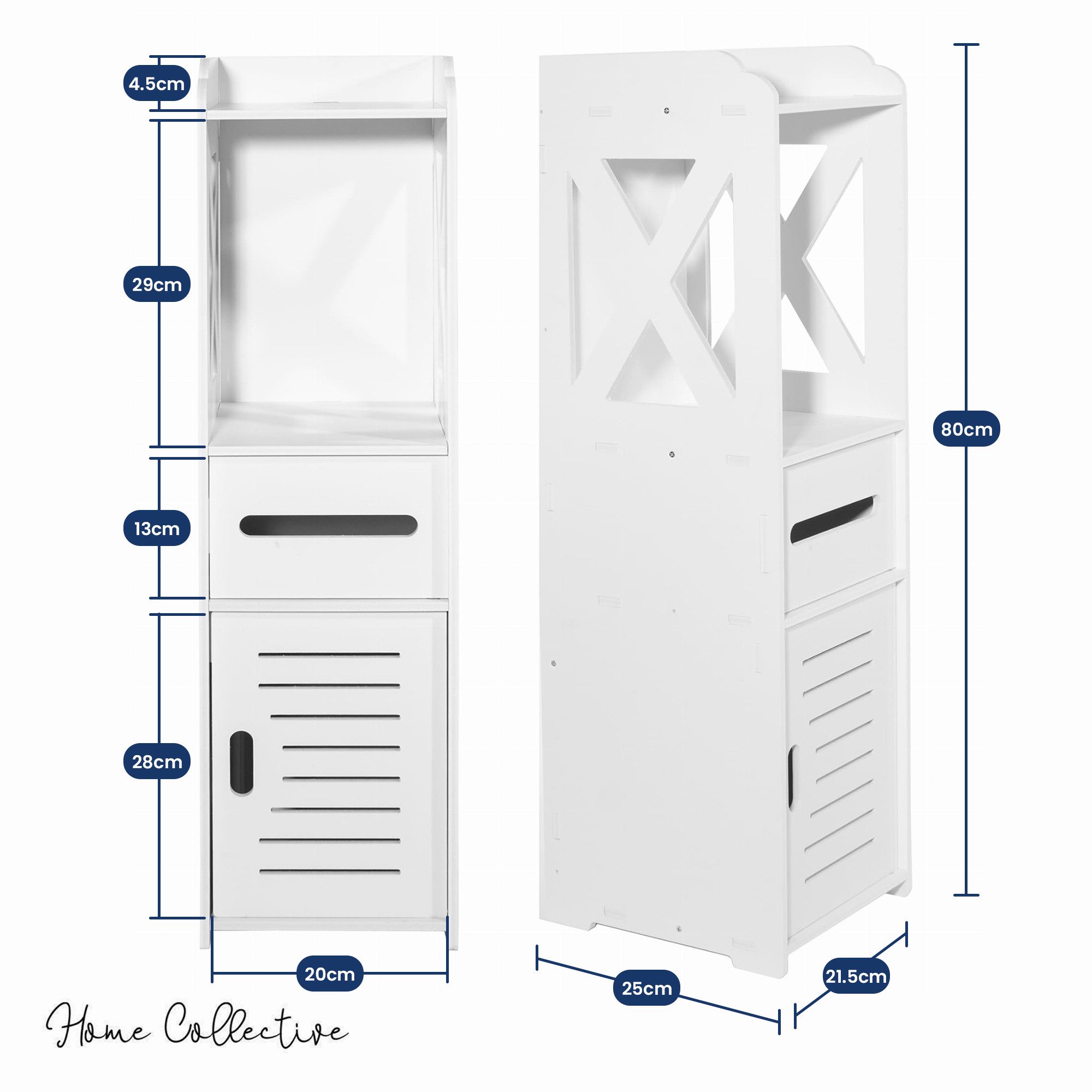 Home Collective Hochschrank Badezimmerschrank, Platzsparend, Schmal, Papier günstig online kaufen
