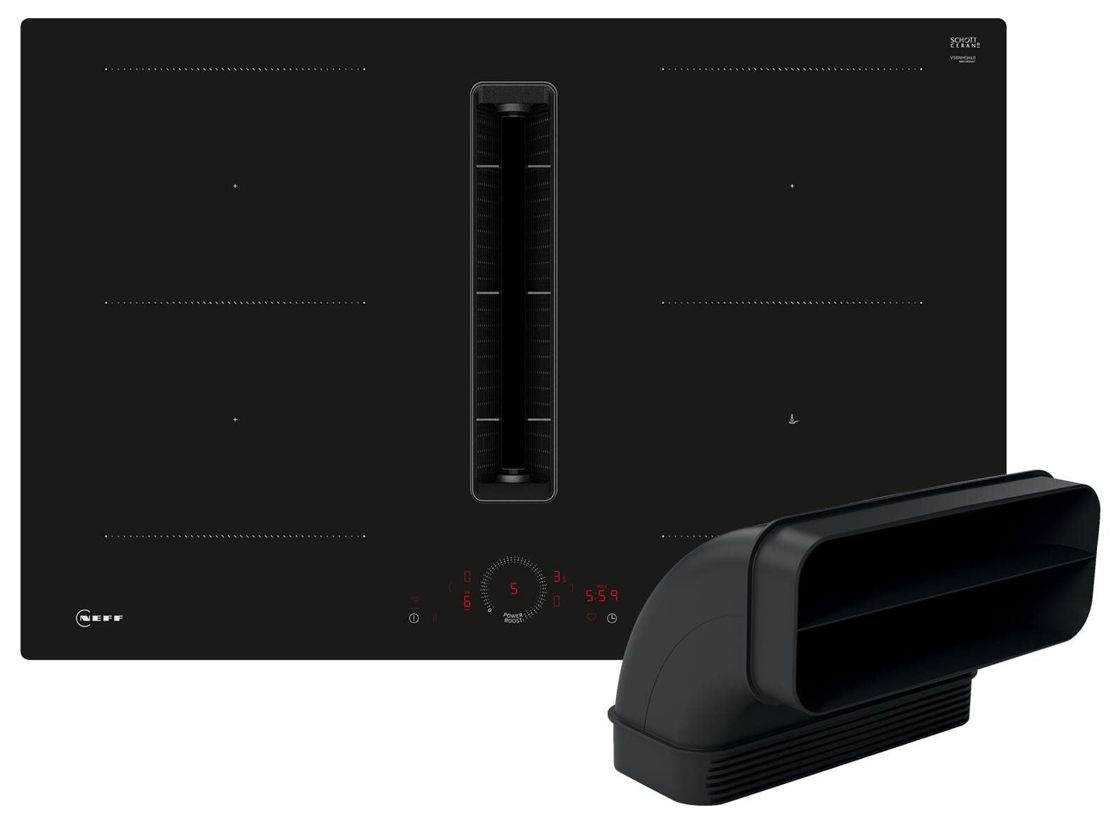 NEFF Kochfeld mit Dunstabzug V58NHQGA7, TouchControl-Bedienung