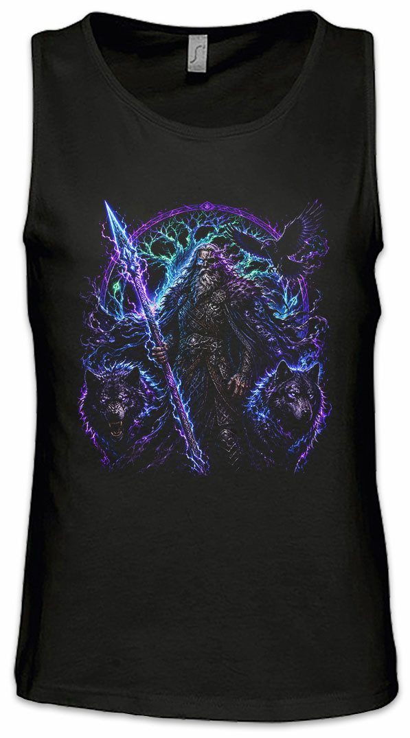 Urban Backwoods Tanktop Odhin With Wolves Ärmelloses T-Shirt Geri Wolf Wölfe Freki Thor Odin Wikinger Vikings Mjölnir Walhalla