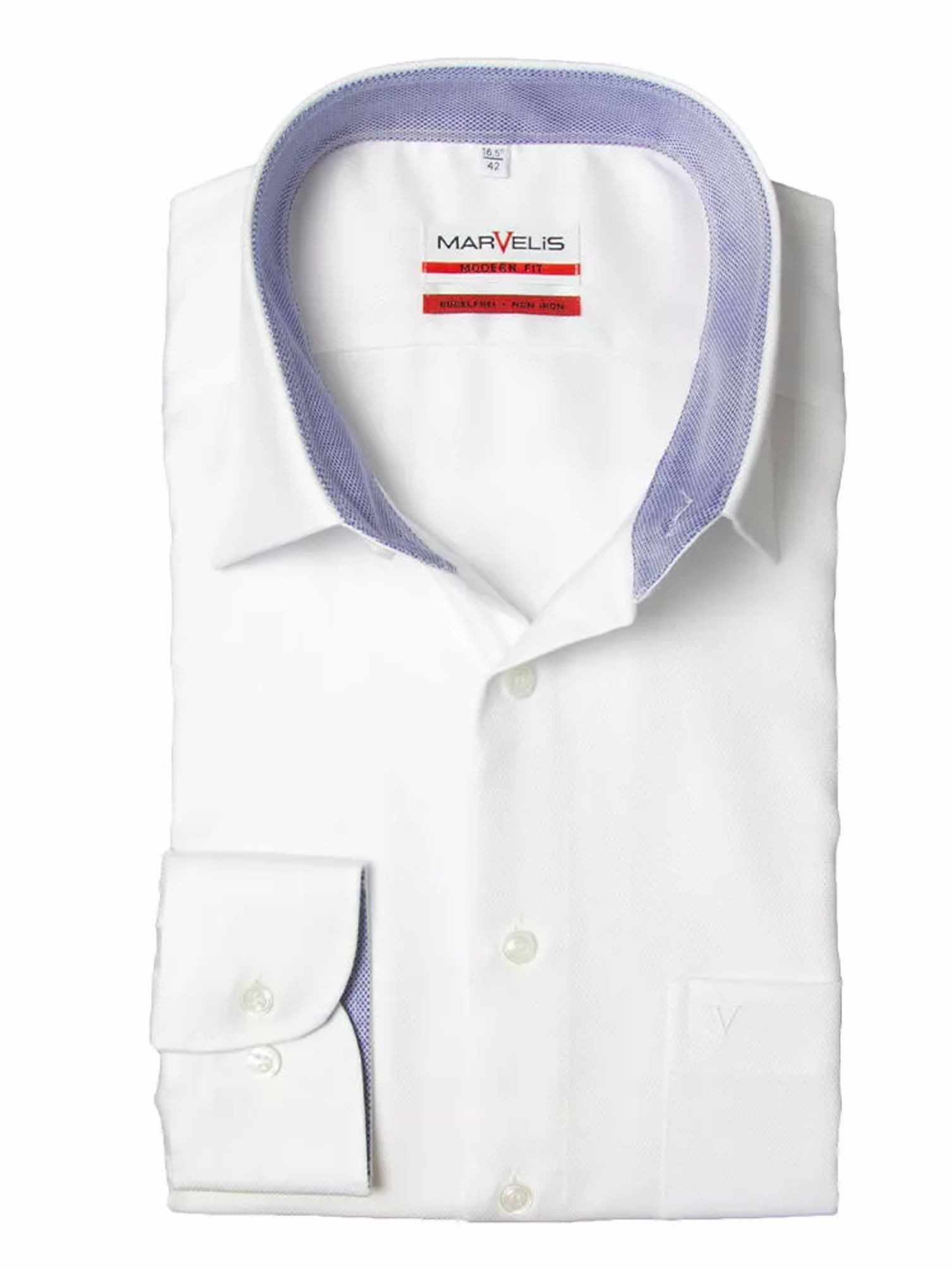 MARVELIS Langarmhemd Modern Fit modern FitHaifisch