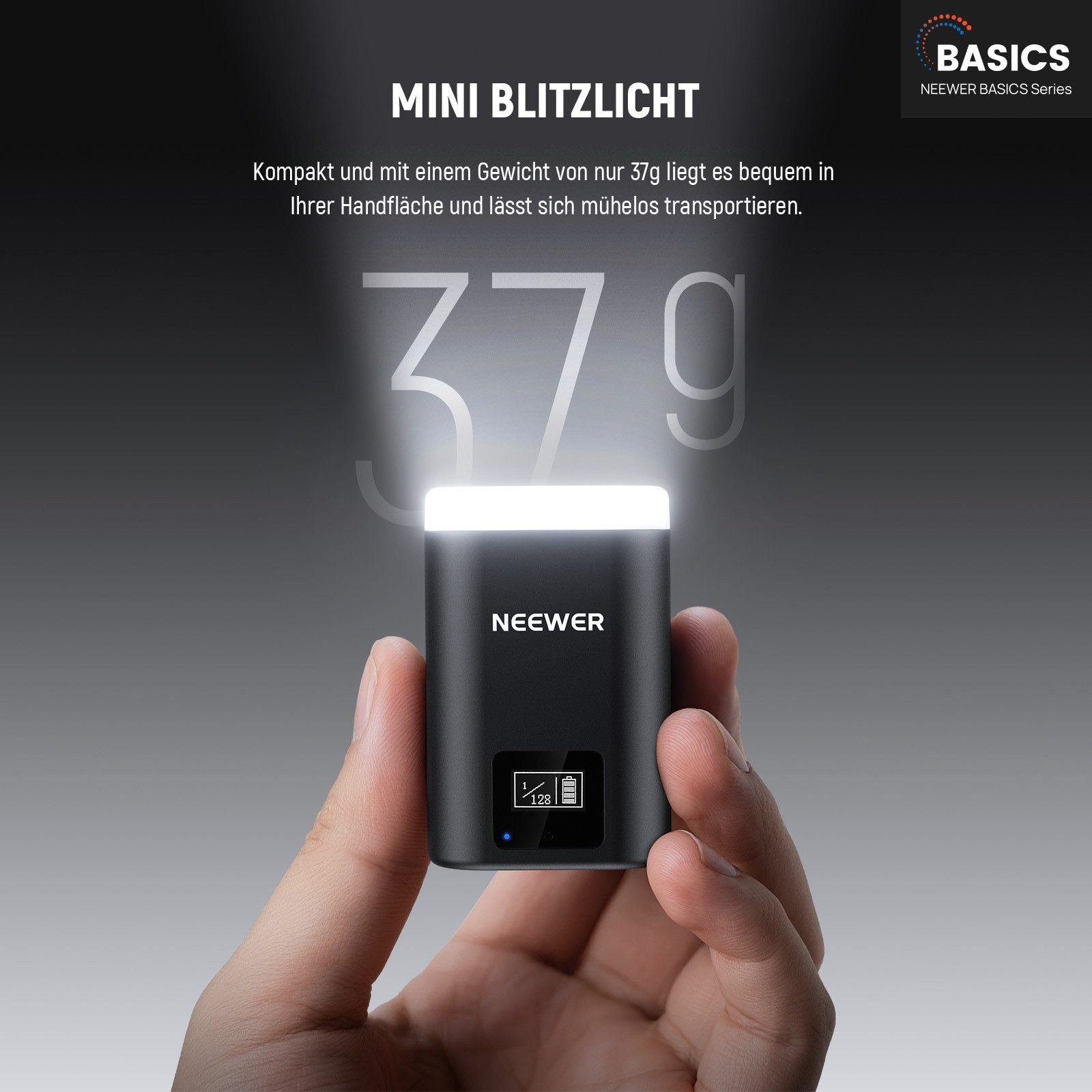 Neewer N12 Mini Kamera Blitz Flash, 5600K Speedlite mit LCD Display Blitzgerät, (Kamera Blitzgerät kompatibel mit Canon Fujifilm Sony Nikon DSLR)