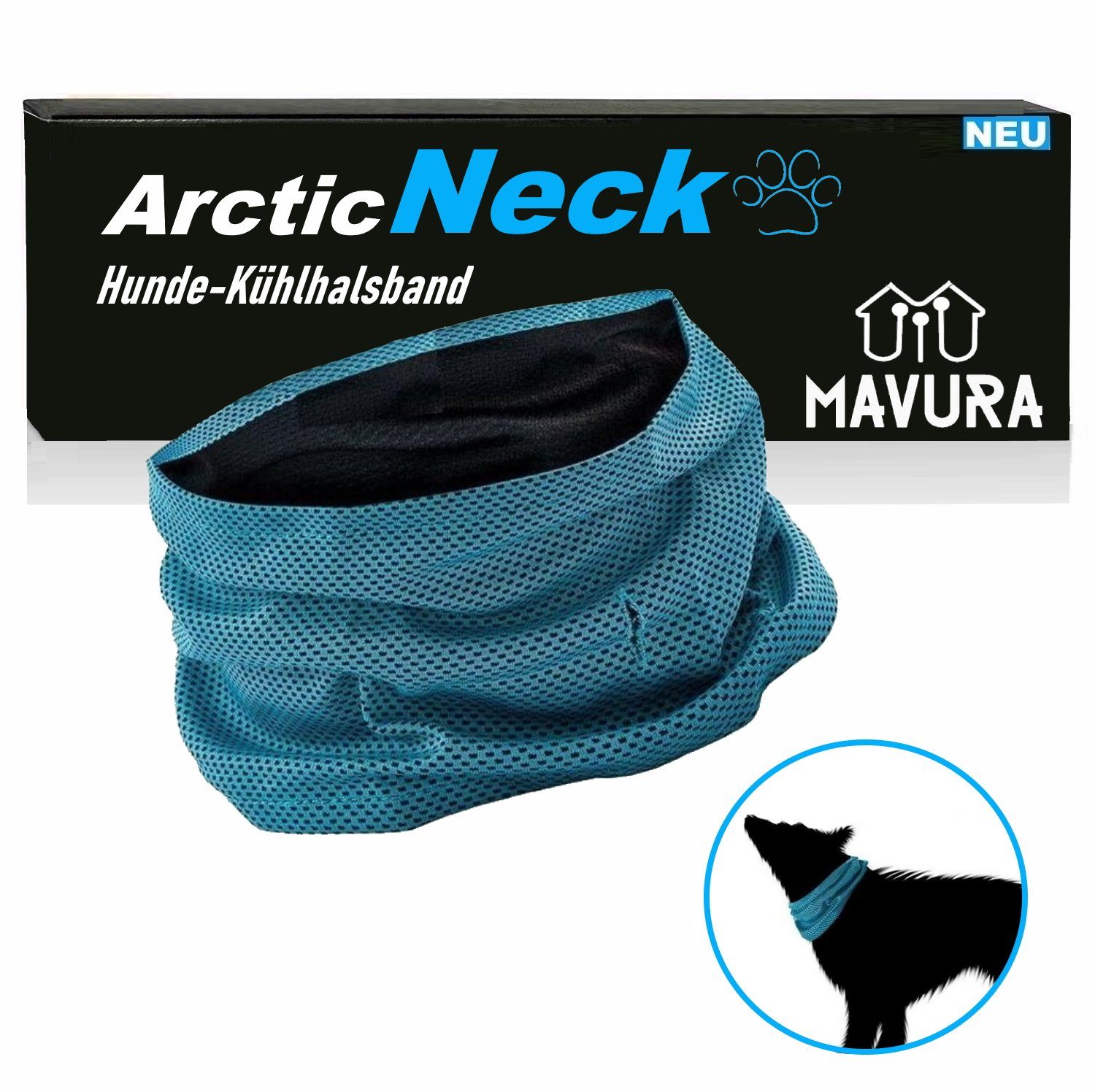 MAVURA Hunde-Halsband ArcticNeck Kühlhalsband Hund kühlendes Halstuch Hunde, abkühlung selbstkühlendes Kühl Halsband Kühltuch