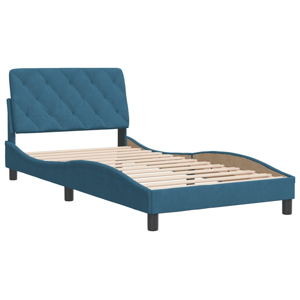 vidaXL Bett Bettgestell ohne Matratze Blau günstig online kaufen